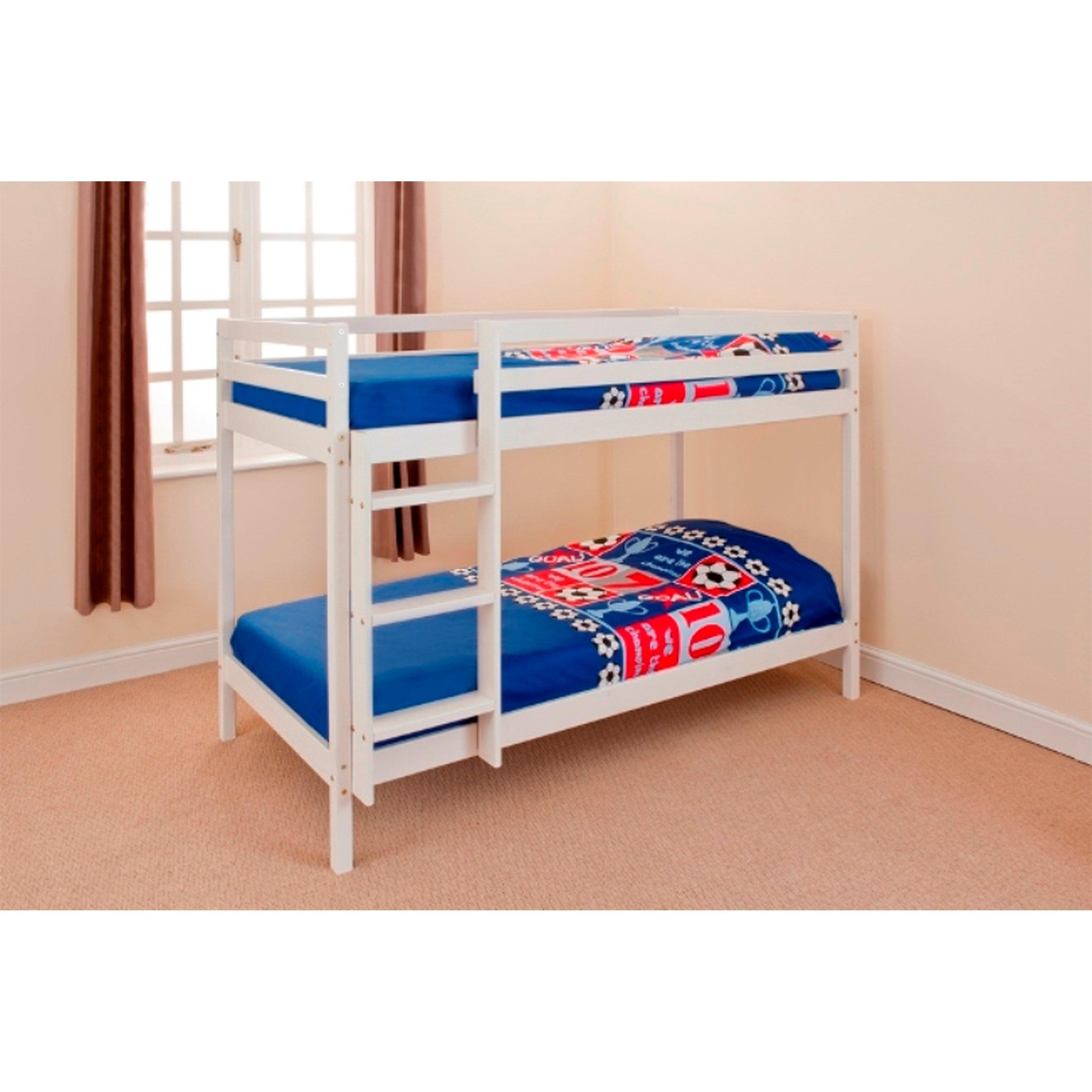 Comfy Living  Kids Wooden Bunk Bed - White - Single