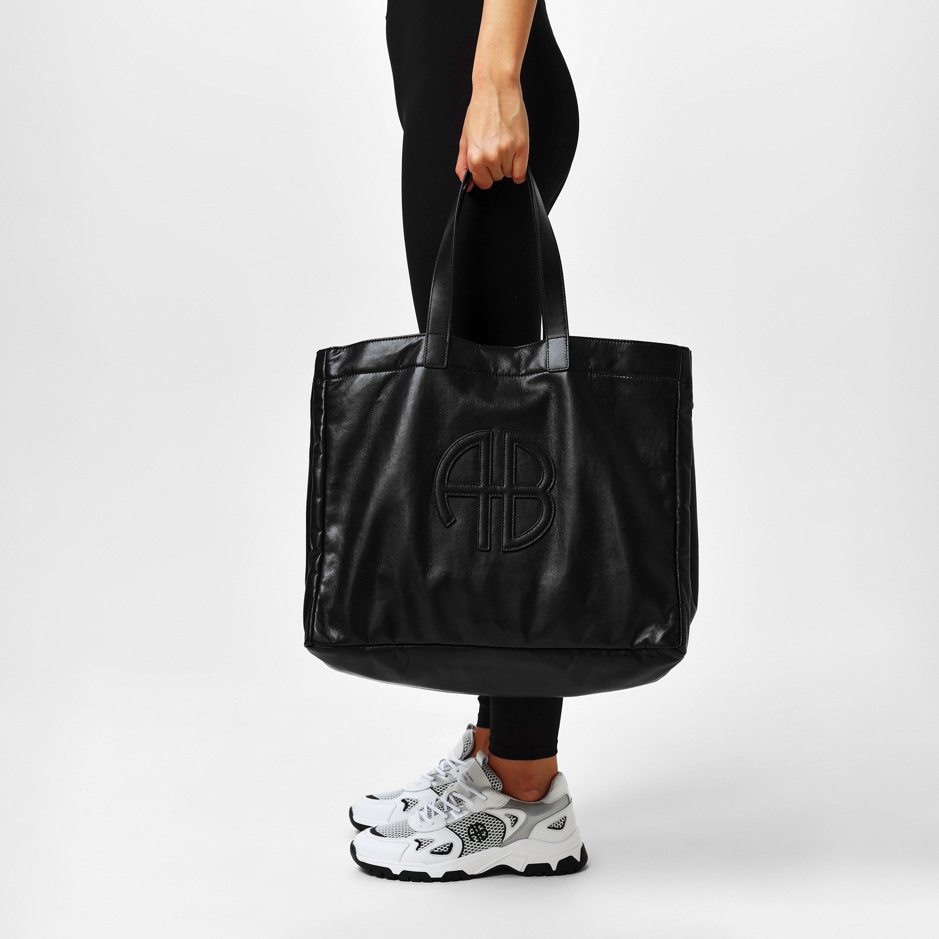 Black - Anine Bing - Women's Rio Leather Tote Bag - 2