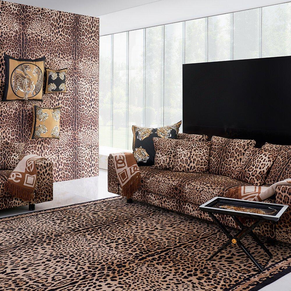 Black - Dolce and Gabbana Casa - Casa Leopard Cotton Duchesse 45x45cm Sofa Cushions - 6