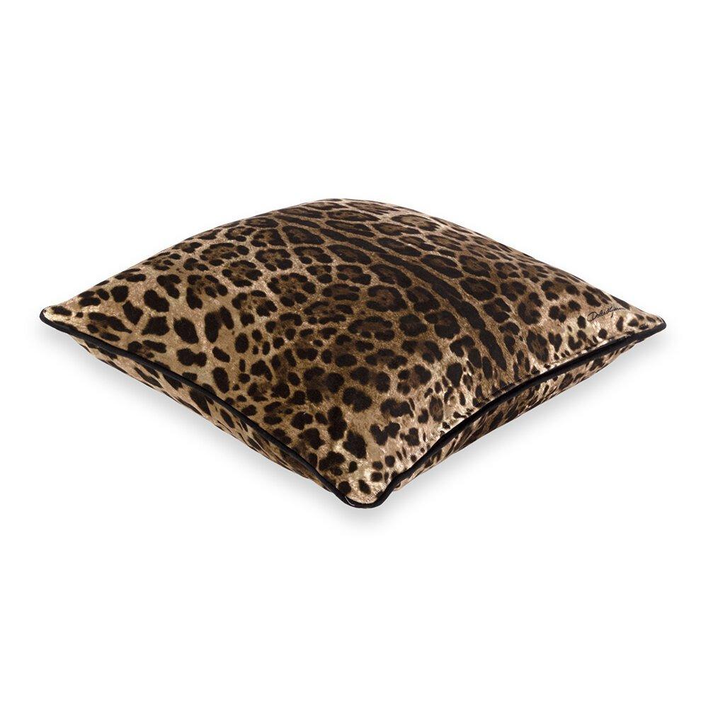 Brown - Dolce and Gabbana Casa - Leopard Velvet 60x60cm Sofa Cushion - 3