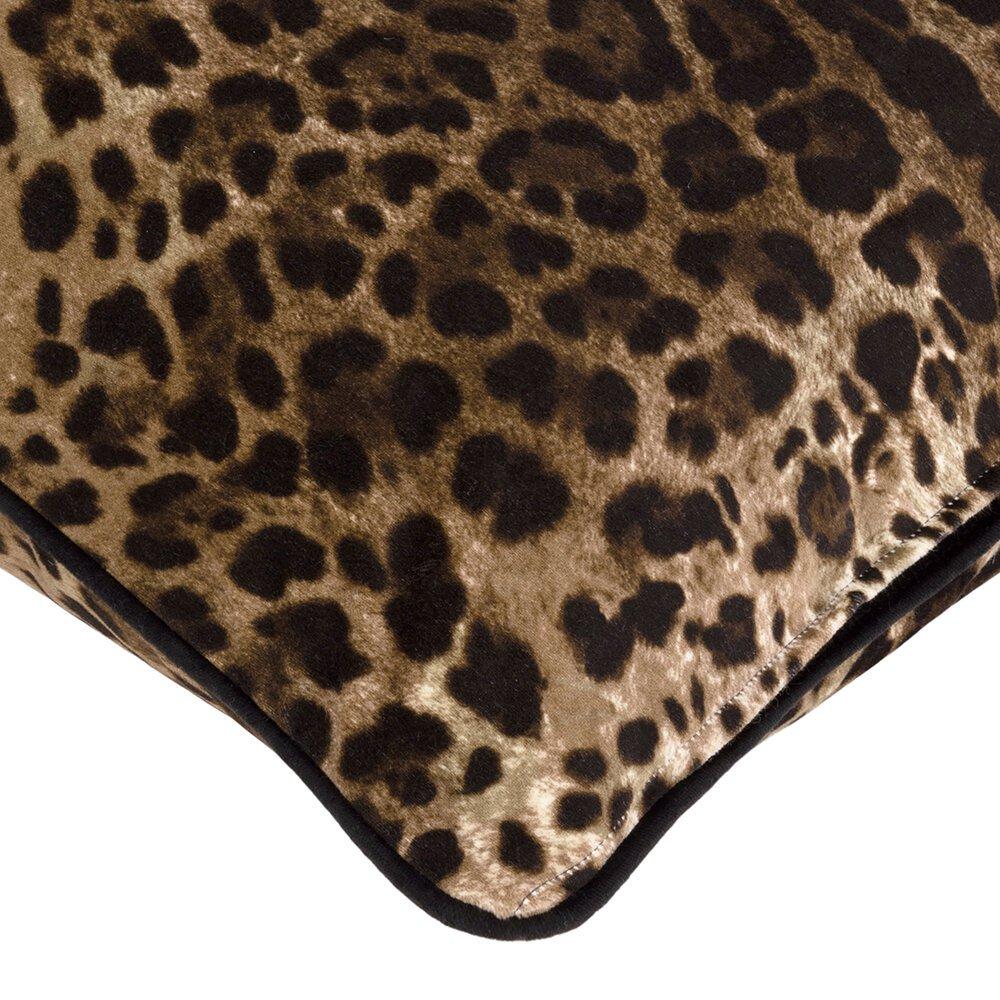 Brown - Dolce and Gabbana Casa - Leopard Velvet 60x60cm Sofa Cushion - 4