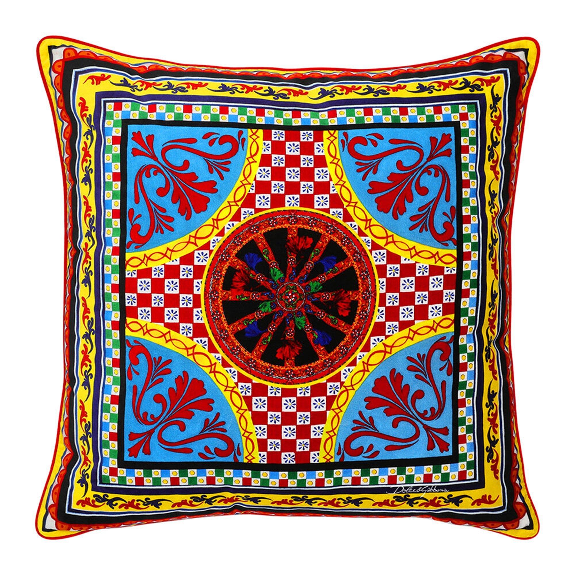 Dolce And Gabbana Casa  Dolceandgabbanacasa Carretto Velvet Cushion - 75X75cm - Floral - coloured