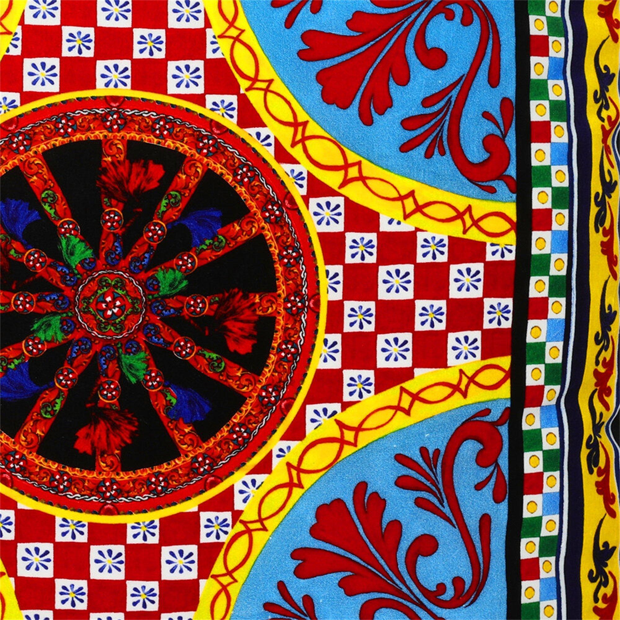 Multicoloured - Dolce and Gabbana Casa - Carretto Velvet Cushion - 75x75cm - Floral - 4