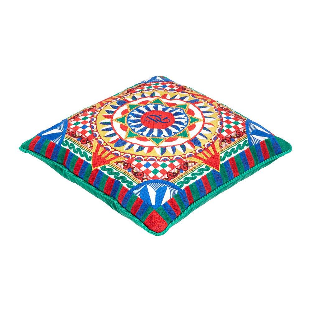 Green - Dolce and Gabbana Casa - Caretto Embroidered Cushion - 50x50cm - 2