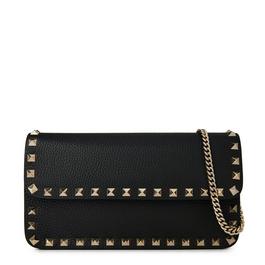 Valentino Garavani Rockstud Grainy Calfskin Chain Pouch