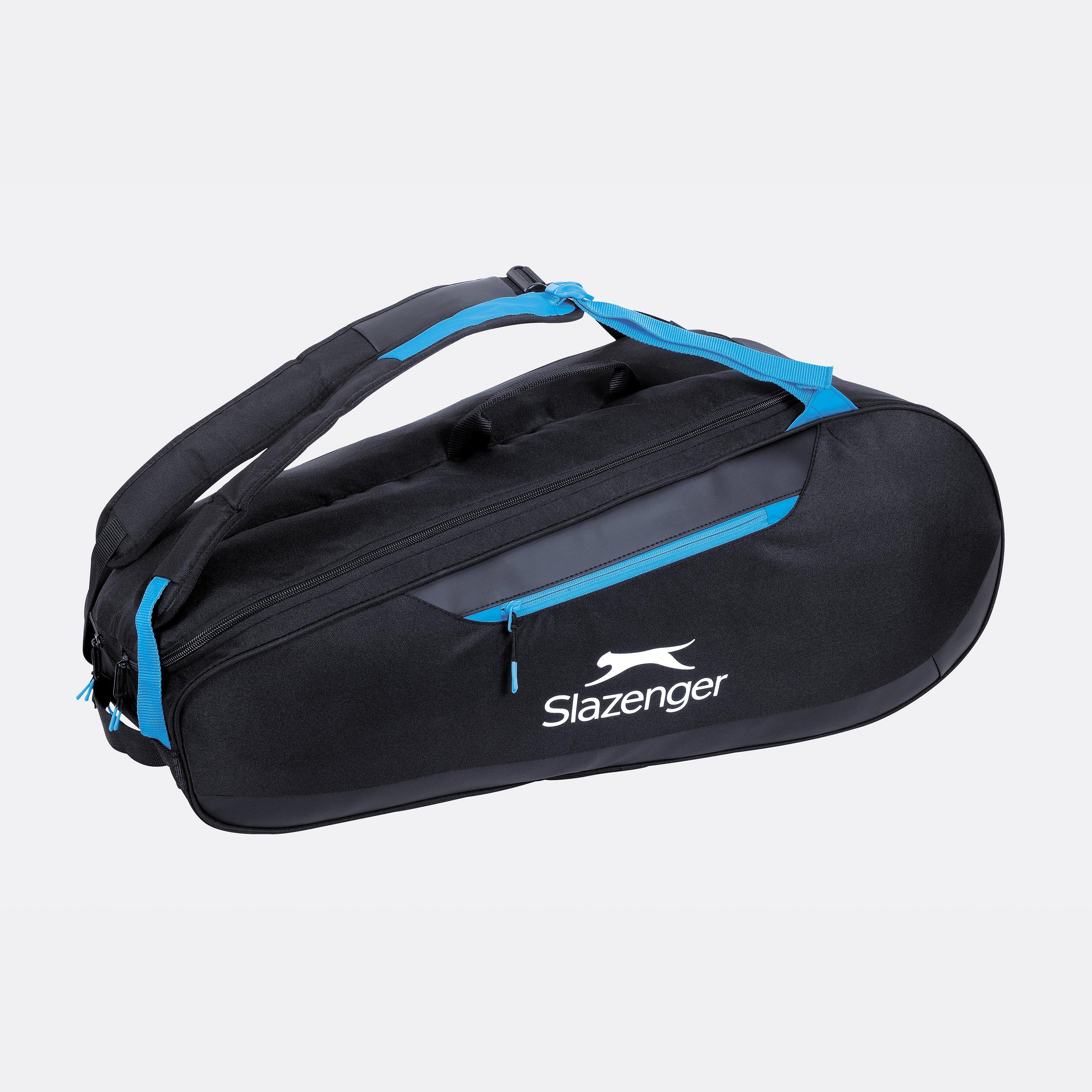 Slazenger  52L Shoulder Strap 3 Pocket Tennis Racket Bag - Black