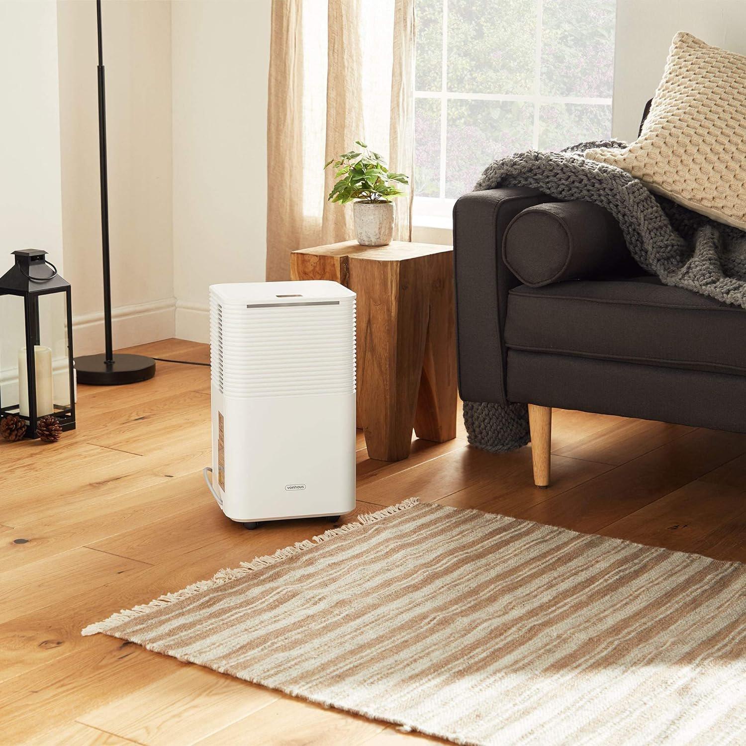 White - VonHaus - 12L Low Energy Dehumidifier with Laundry Mode - 5