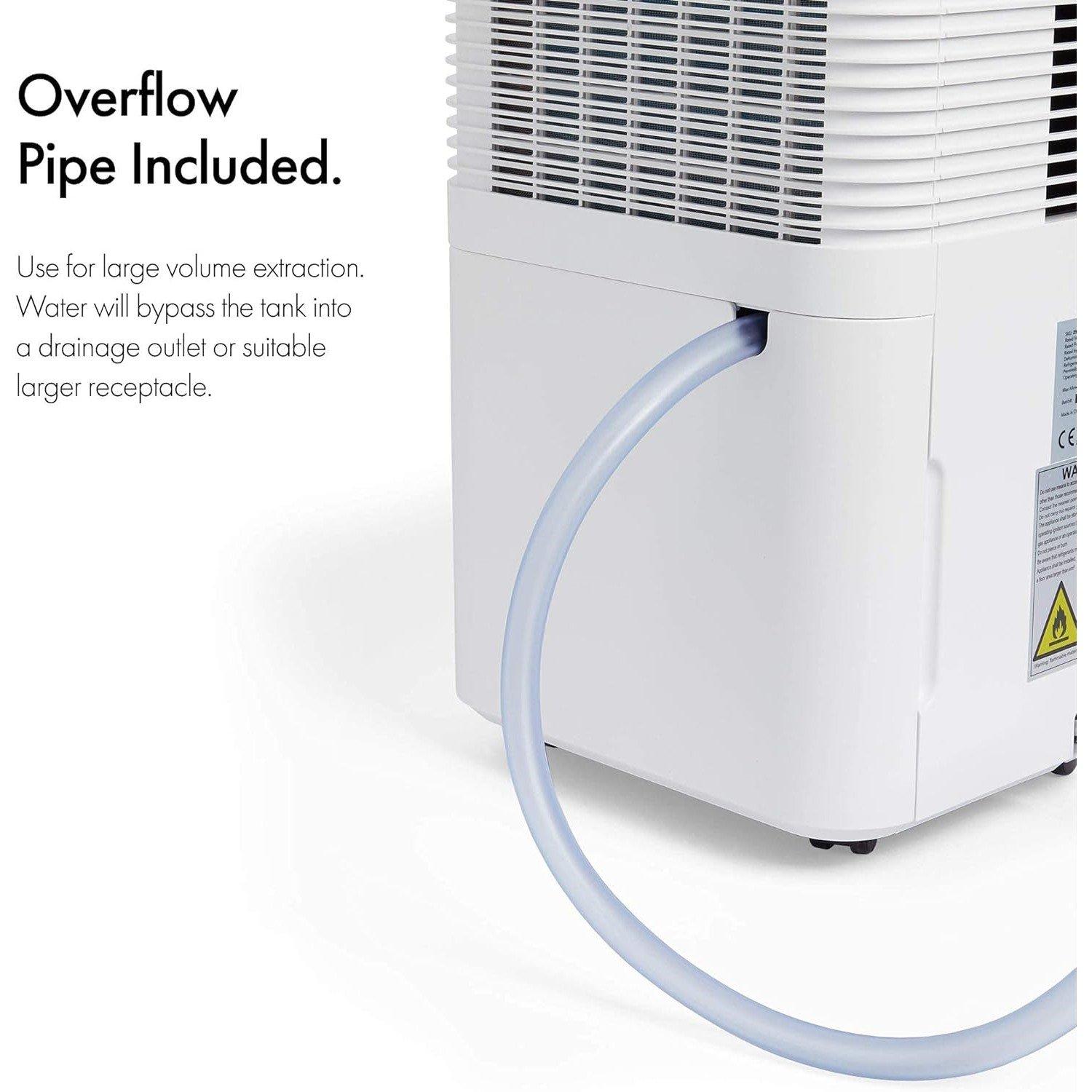 White - VonHaus - 12L Low Energy Dehumidifier with Laundry Mode - 6