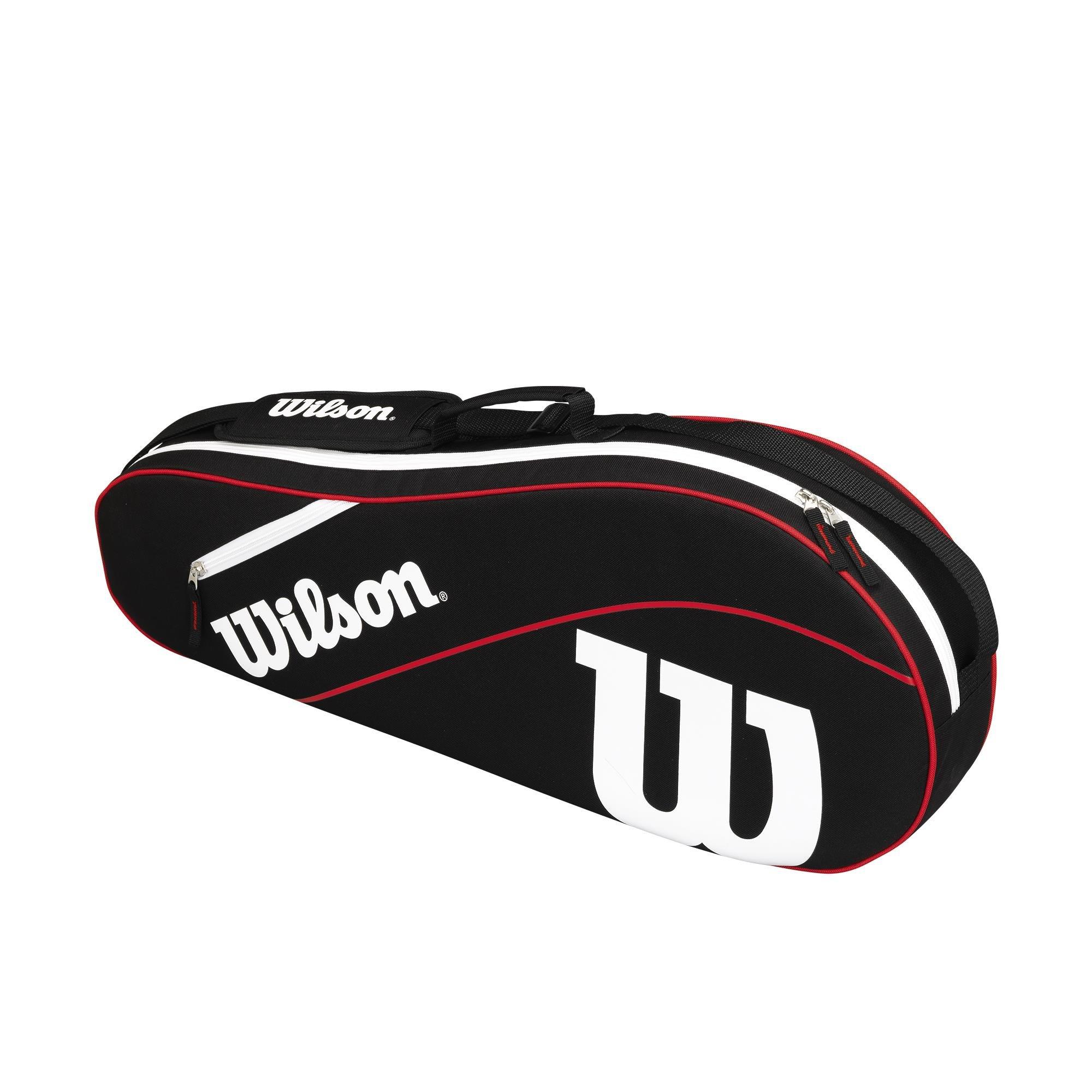Black/Red - Wilson - Advantage III Triple Racket Bag - 1