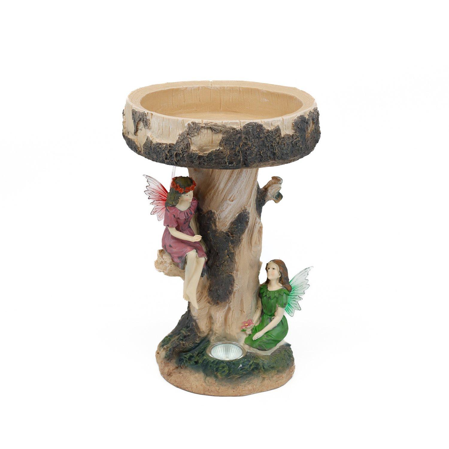 Brown - Streetwize - Solar Fairy Birdbath - 2