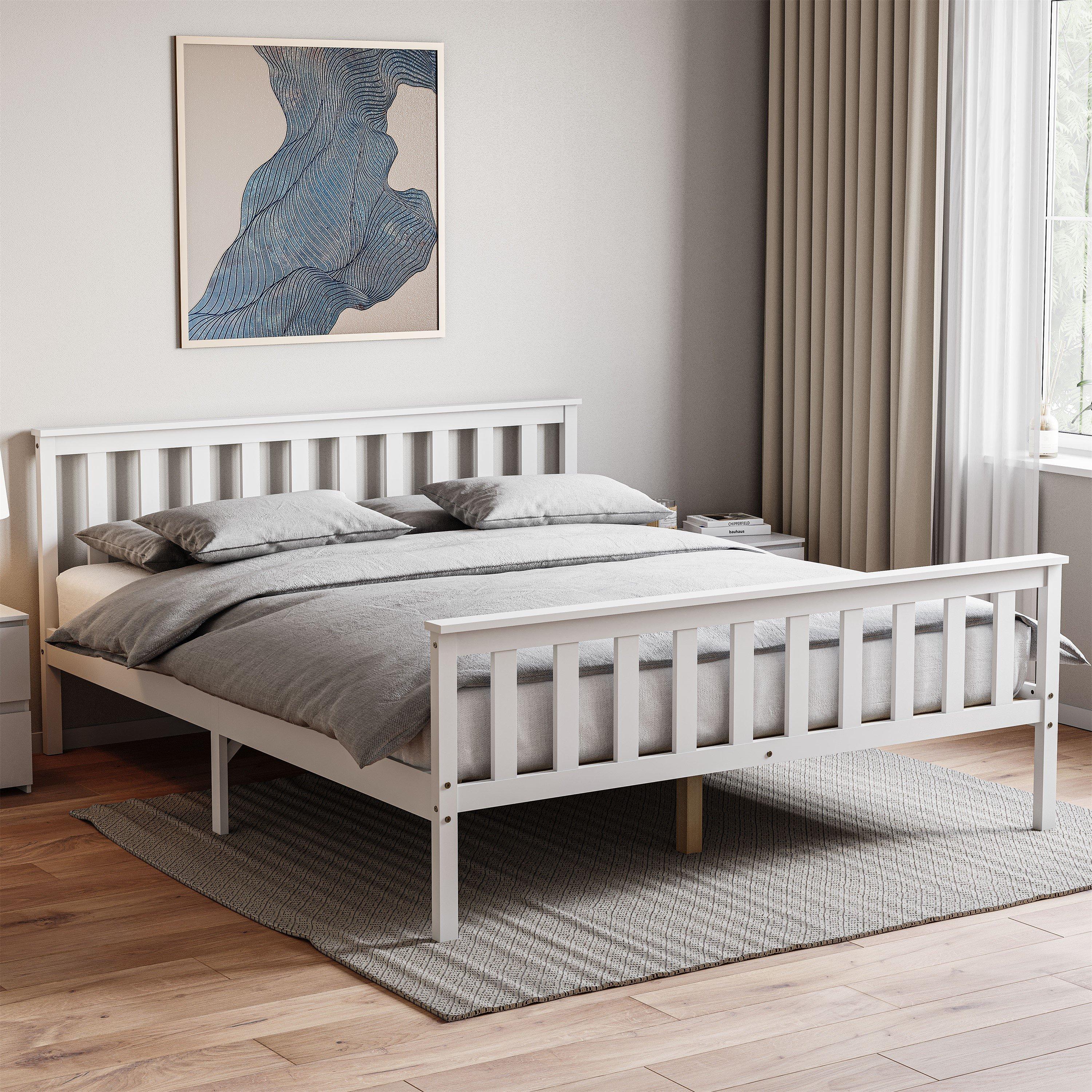 Lassic  Vida Designs Milan King Size Wooden Bed, High Foot - White - King Size