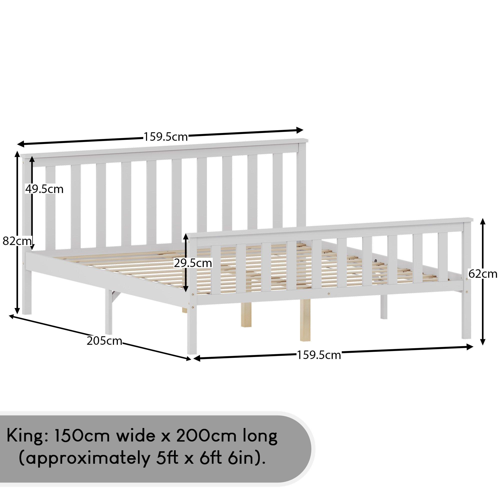 White - Lassic - Vida Designs Milan King Size Wooden Bed, High Foot - 2