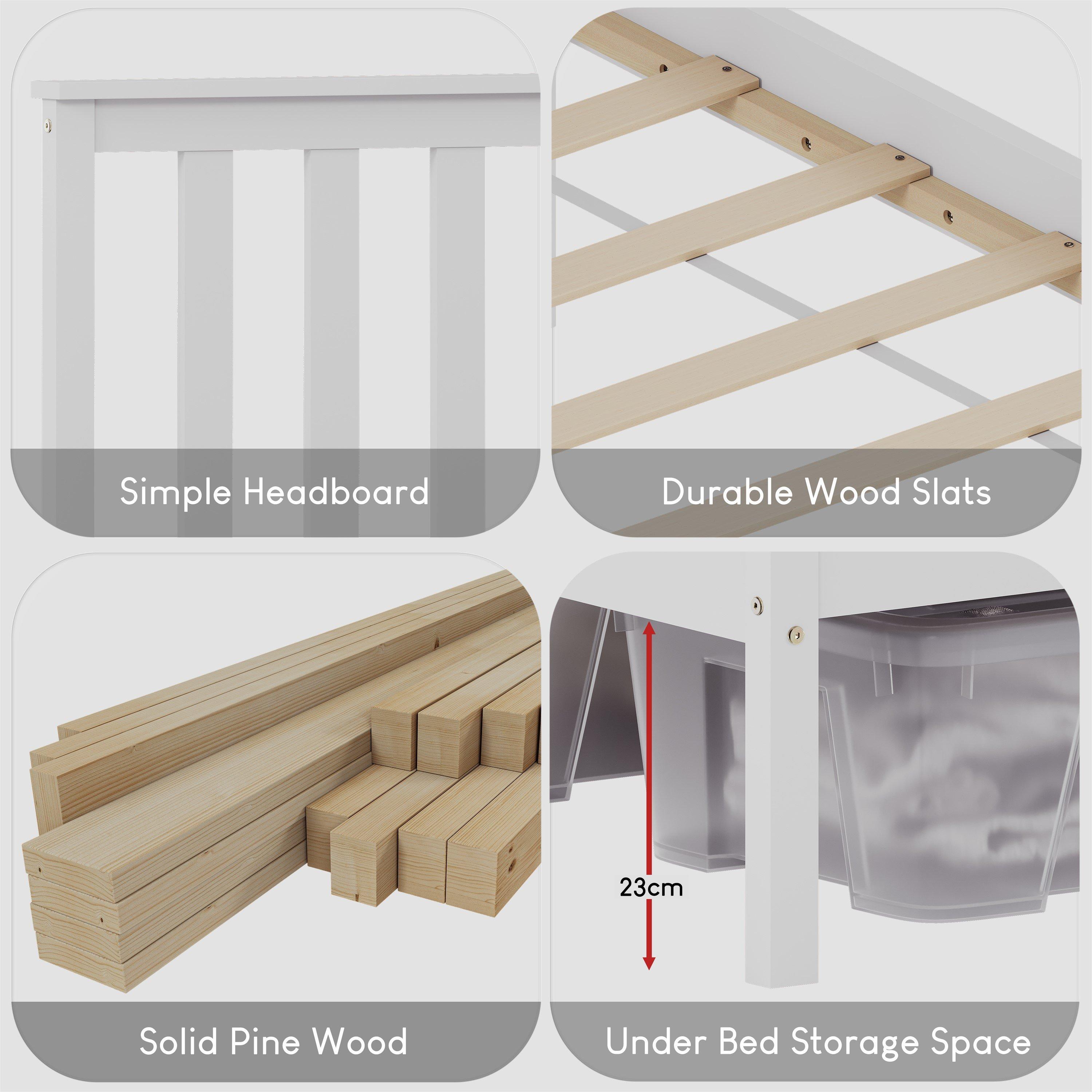 White - Lassic - Vida Designs Milan King Size Wooden Bed, High Foot - 4