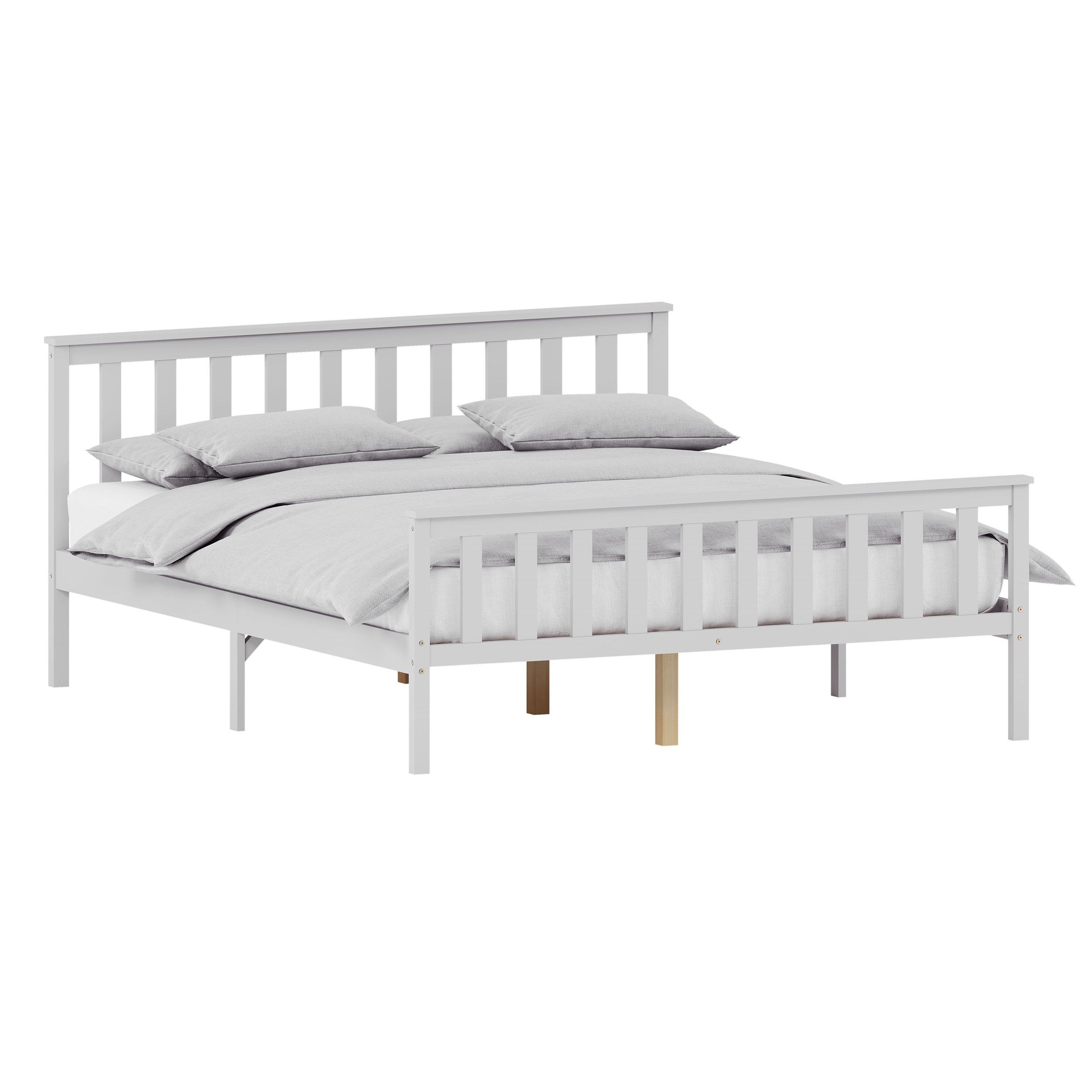 White - Lassic - Vida Designs Milan King Size Wooden Bed, High Foot - 8
