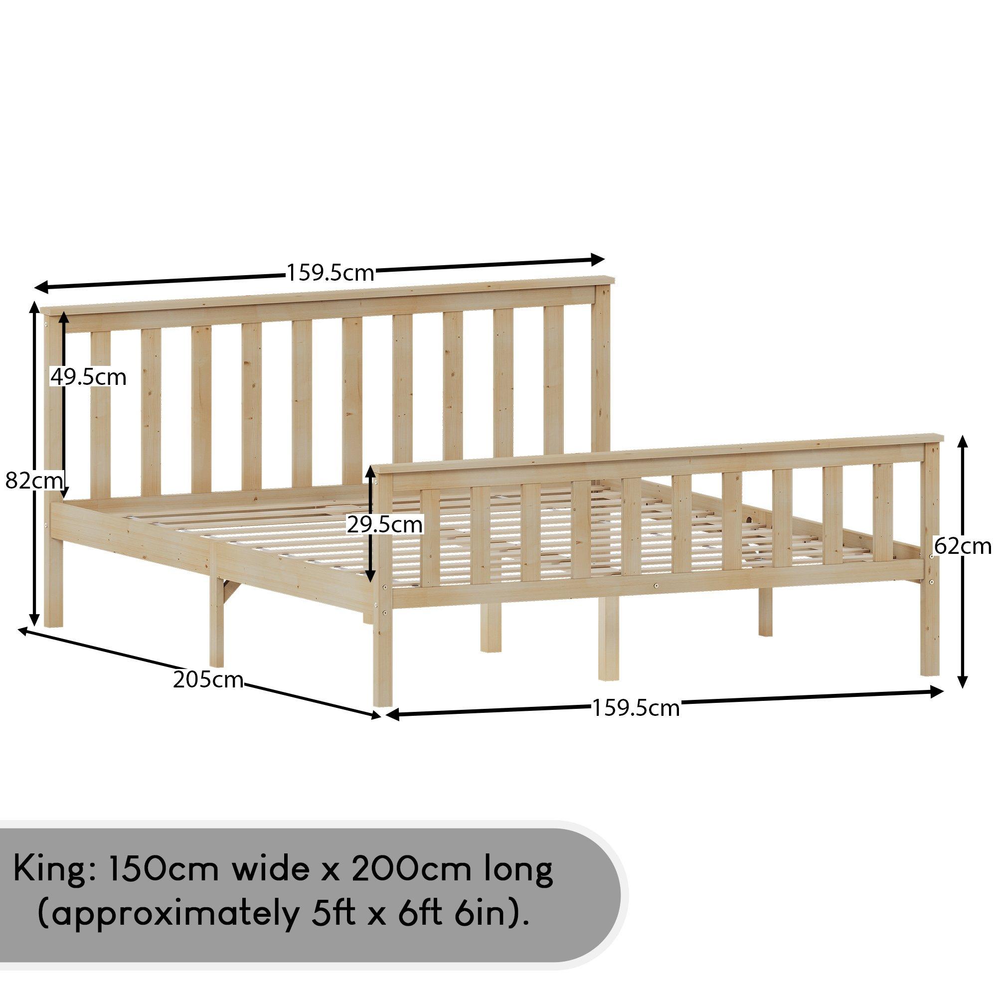 Pine - Lassic - Vida Designs Milan King Size Wooden Bed, High Foot - 2