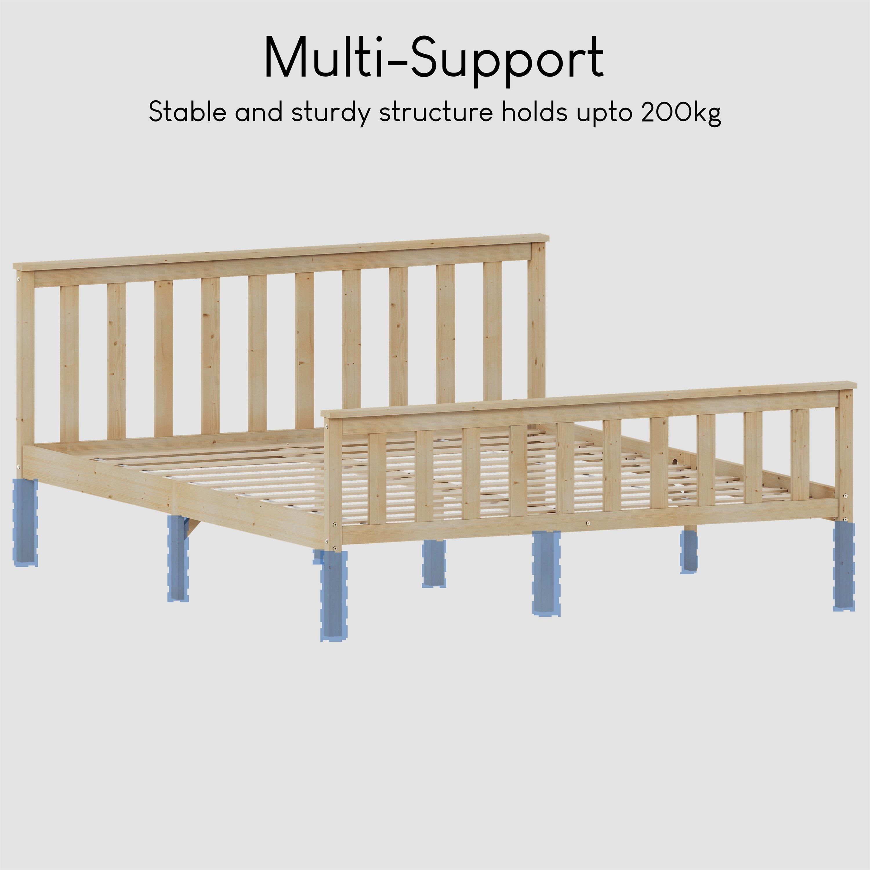 Pine - Lassic - Vida Designs Milan King Size Wooden Bed, High Foot - 7