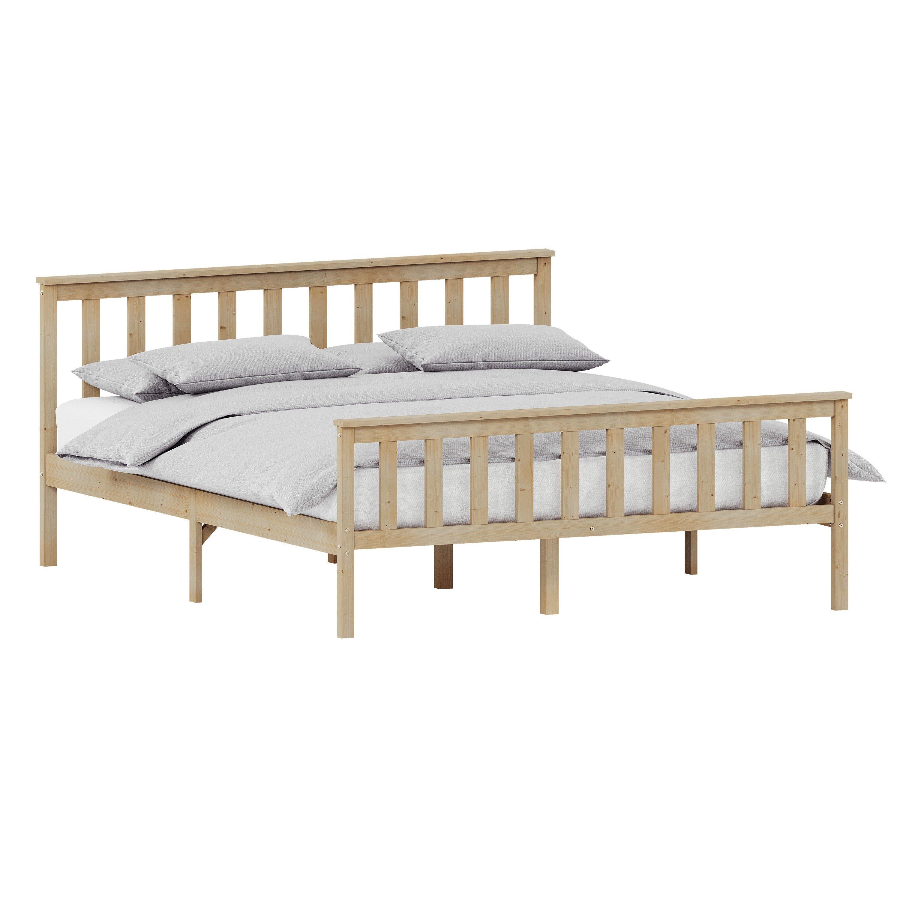 Pine - Lassic - Vida Designs Milan King Size Wooden Bed, High Foot - 8