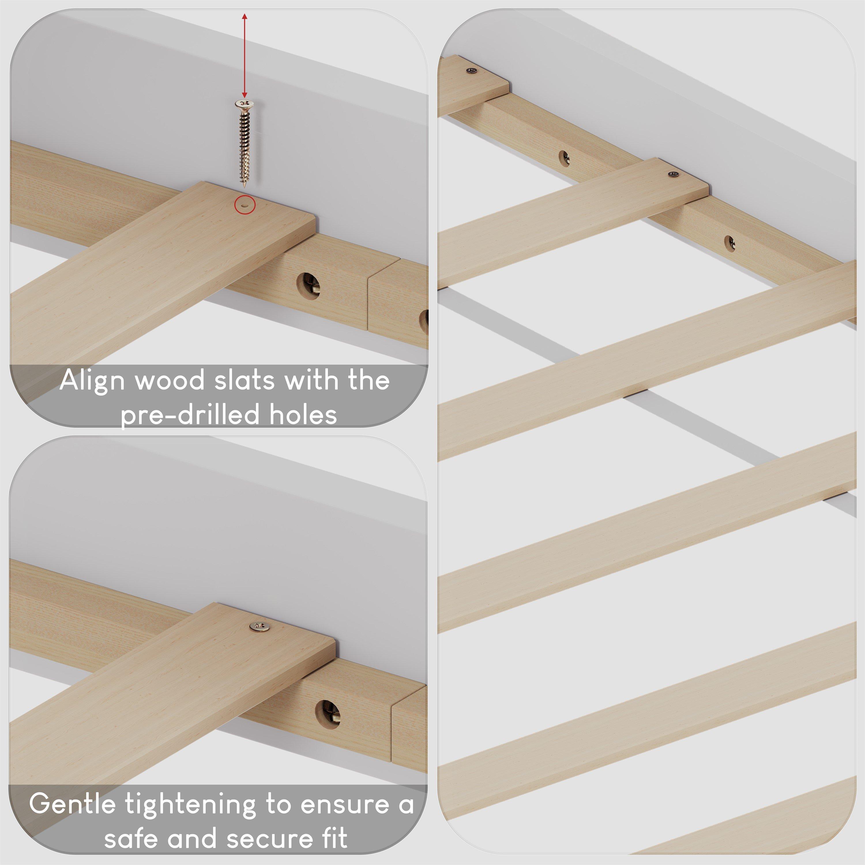 White & Pine - Lassic - Vida Designs Milan King Size Wooden Bed, High Foot - 5