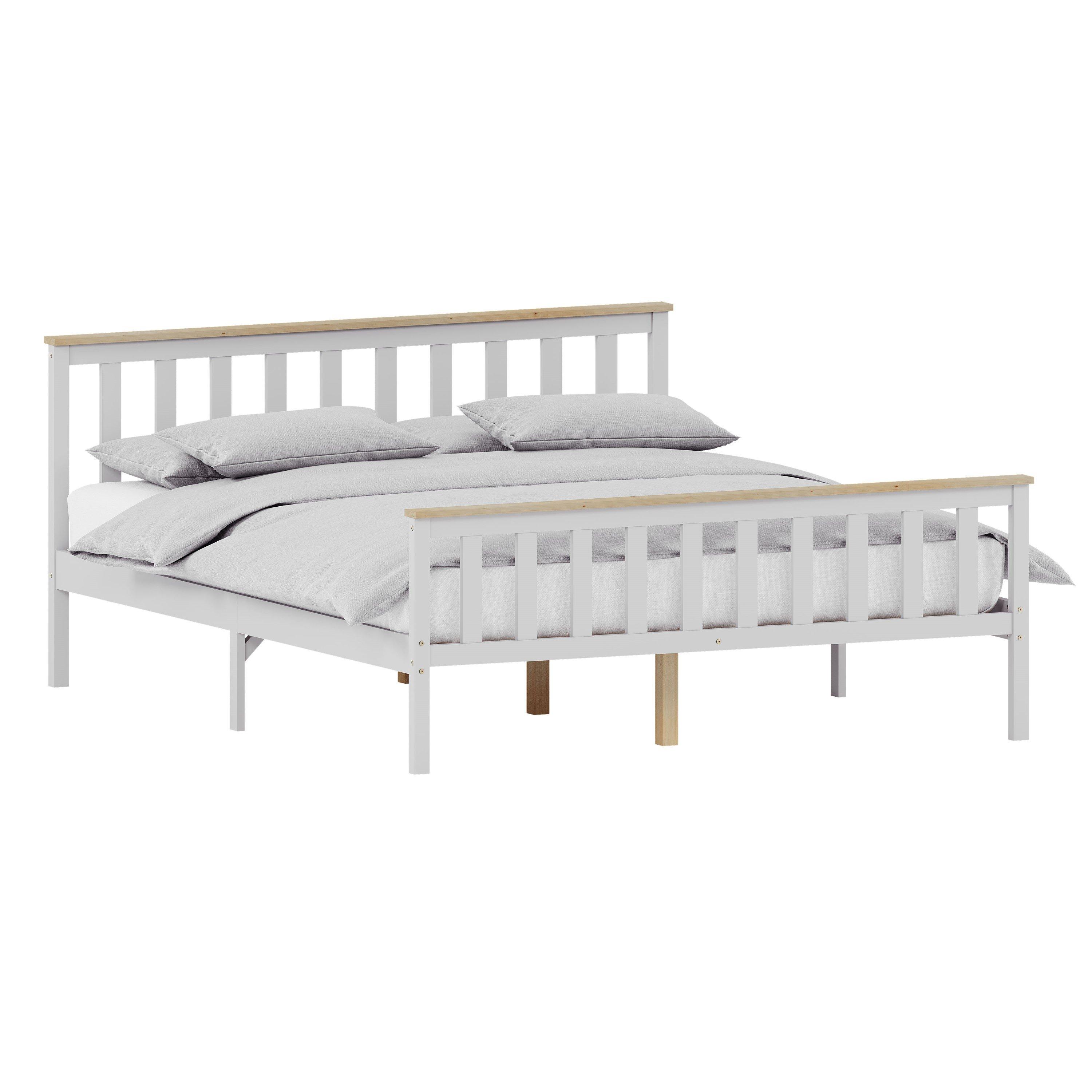 White & Pine - Lassic - Vida Designs Milan King Size Wooden Bed, High Foot - 8