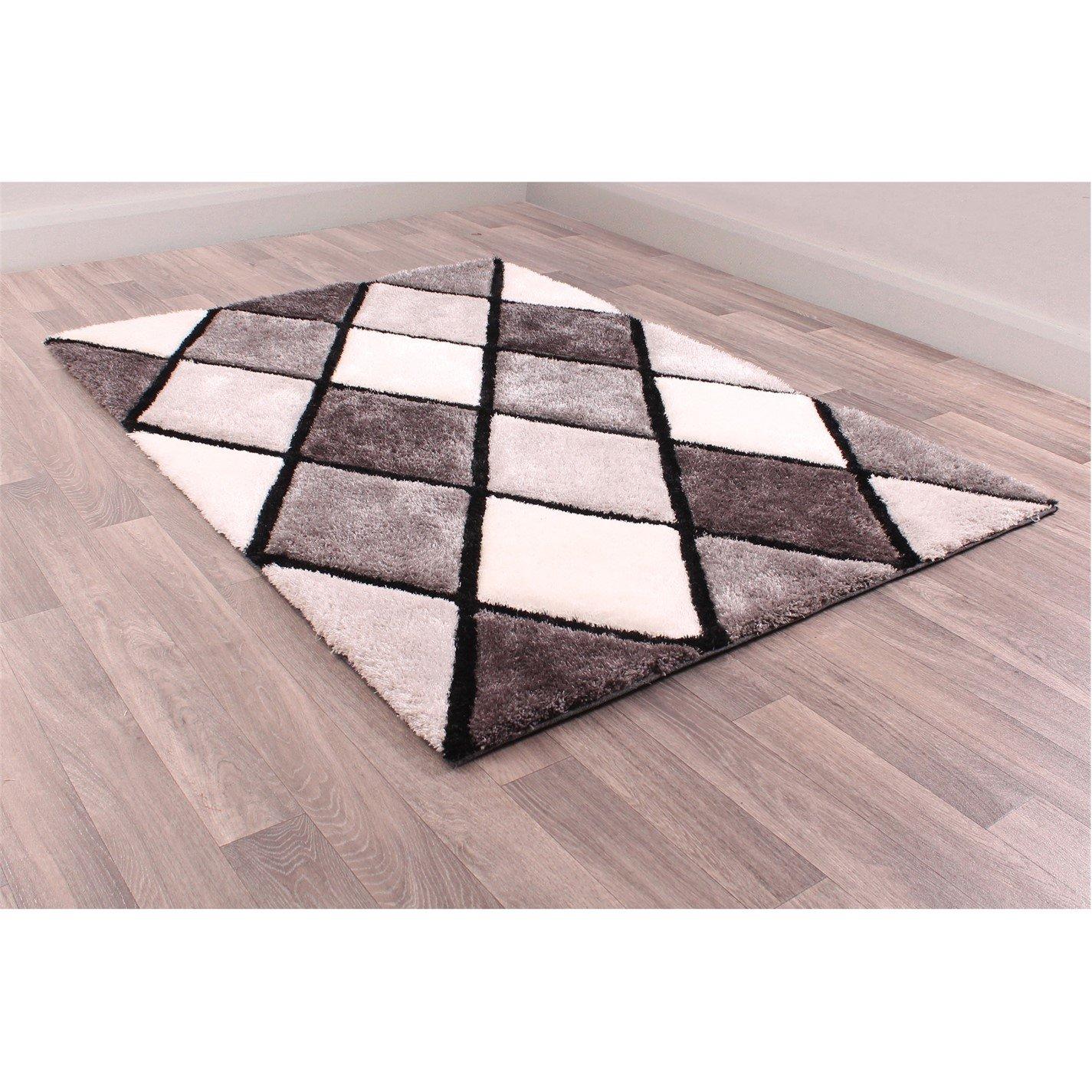 Grey - Ultimate Rug - 3D CARVED DIAMOND - 2