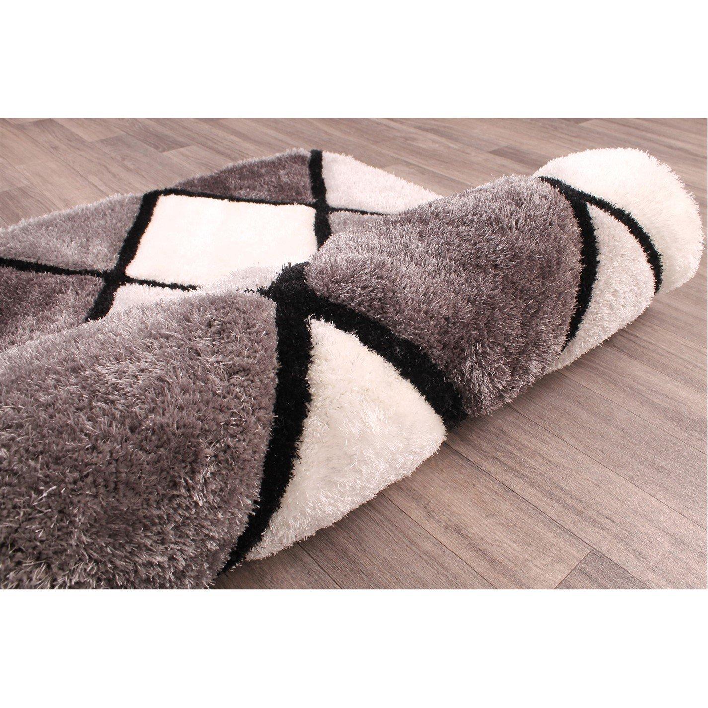 Grey - Ultimate Rug - 3D CARVED DIAMOND - 3