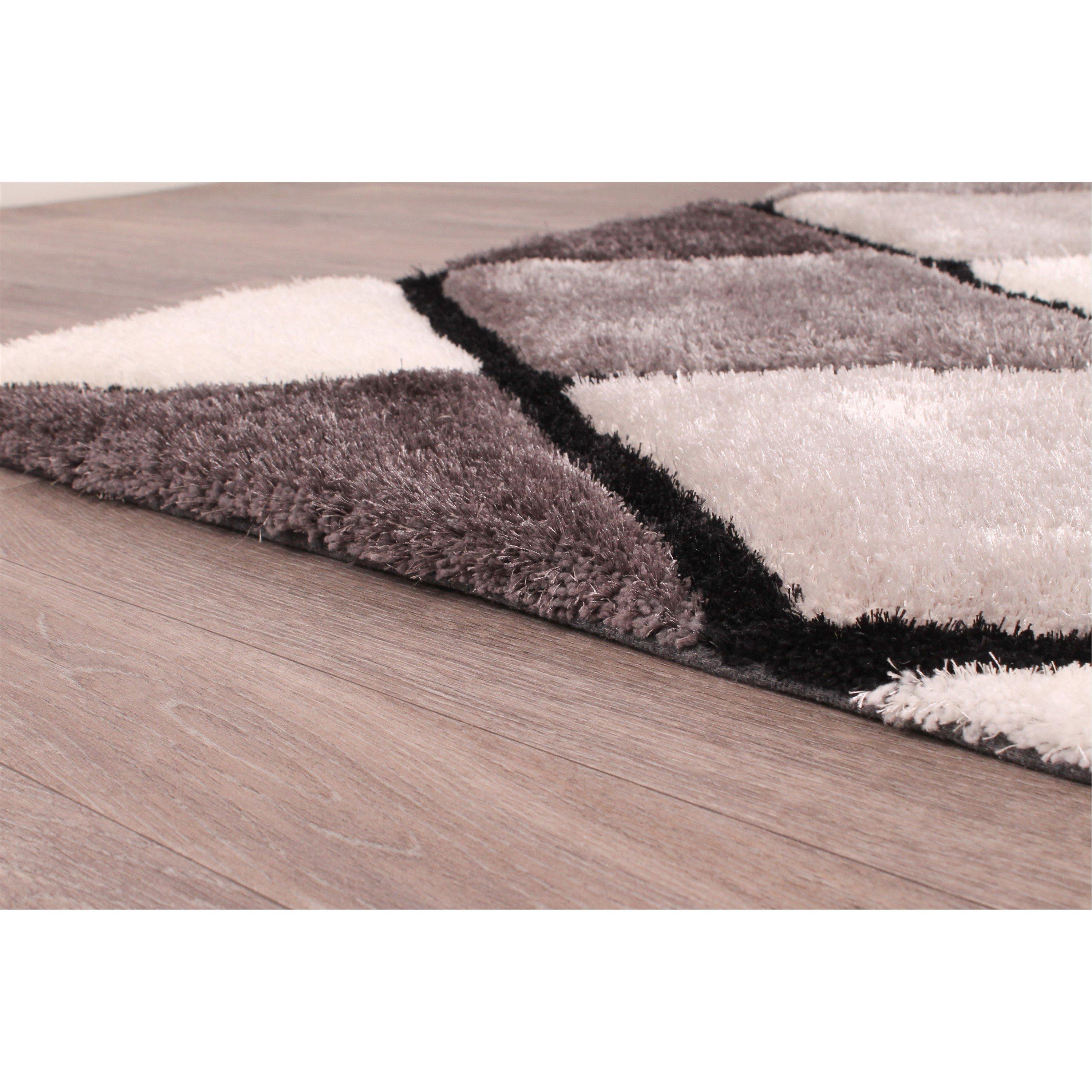 Grey - Ultimate Rug - 3D CARVED DIAMOND - 4