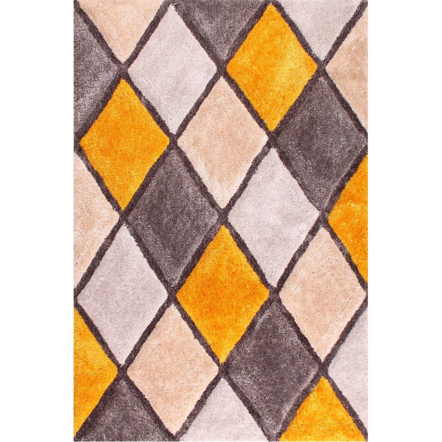 Ultimate Rug  3D Carved Diamond - Ochre - 120x170cm