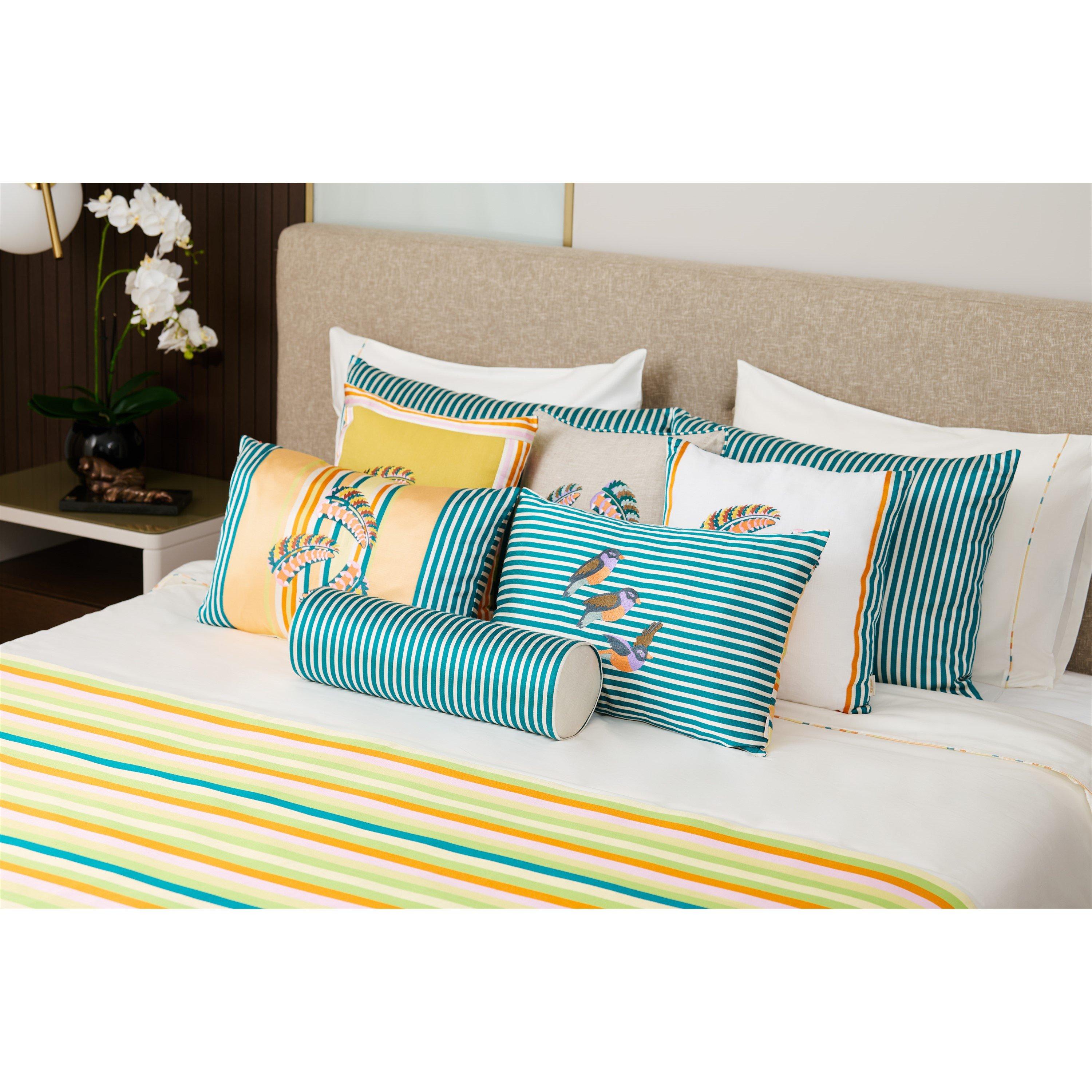 Blue - Kutnia - Three Feathers Rectangle Lace Pillow - 3