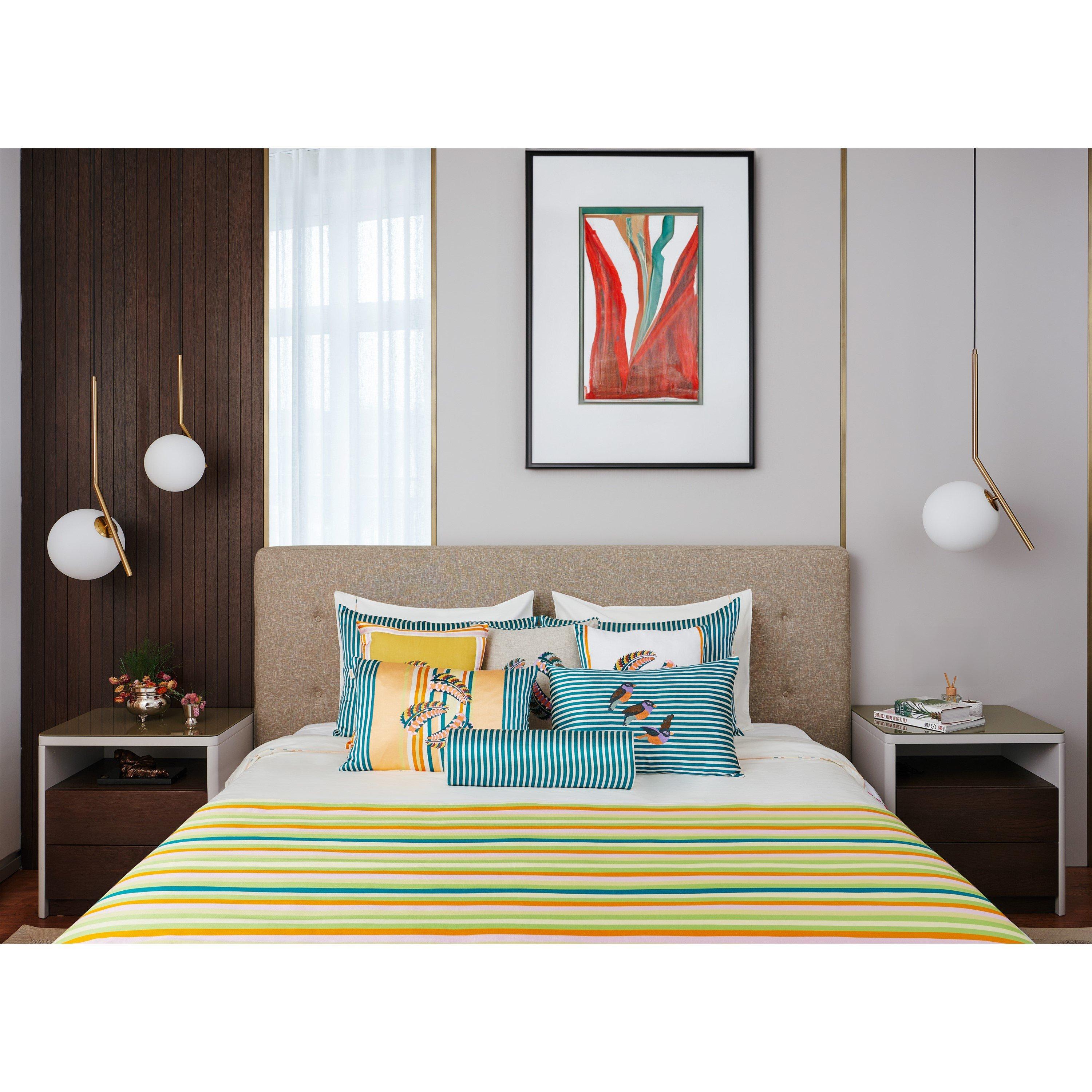 Blue - Kutnia - Three Feathers Rectangle Lace Pillow - 4