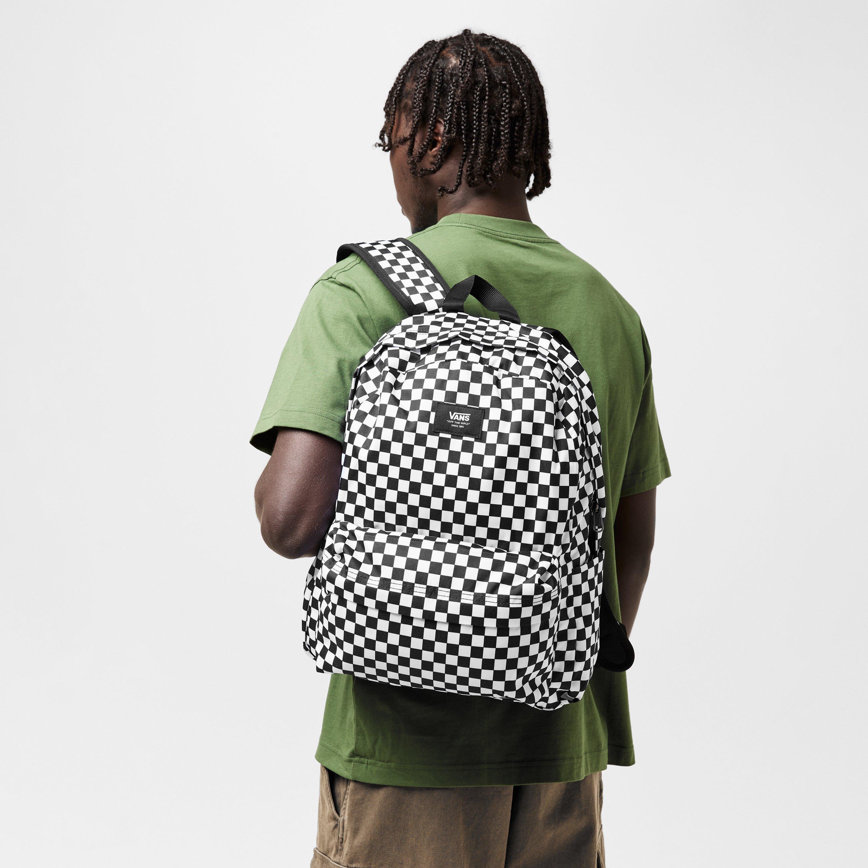 Black /White - Vans - Old Skool Check Backpack - 3