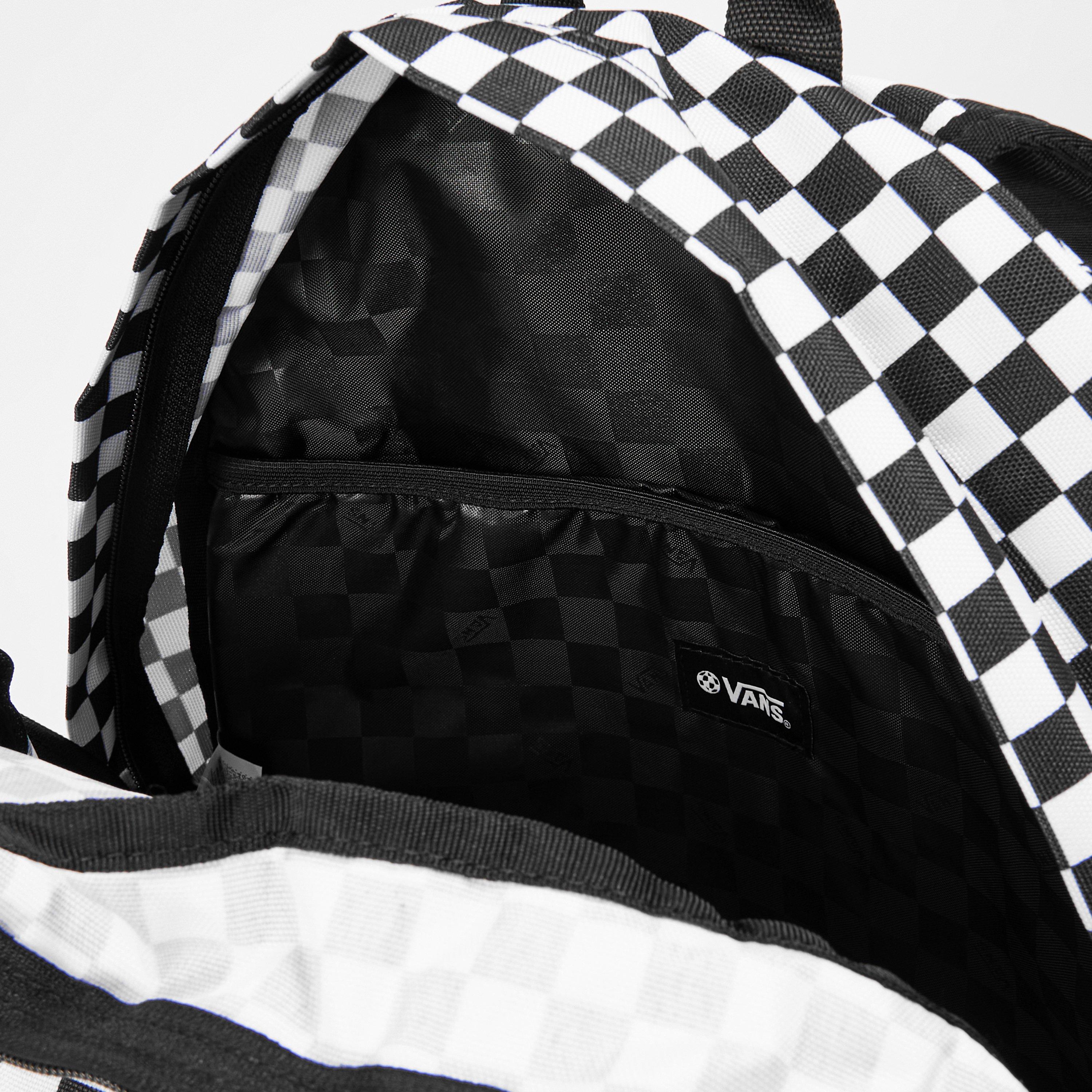 Black /White - Vans - Old Skool Check Backpack - 6