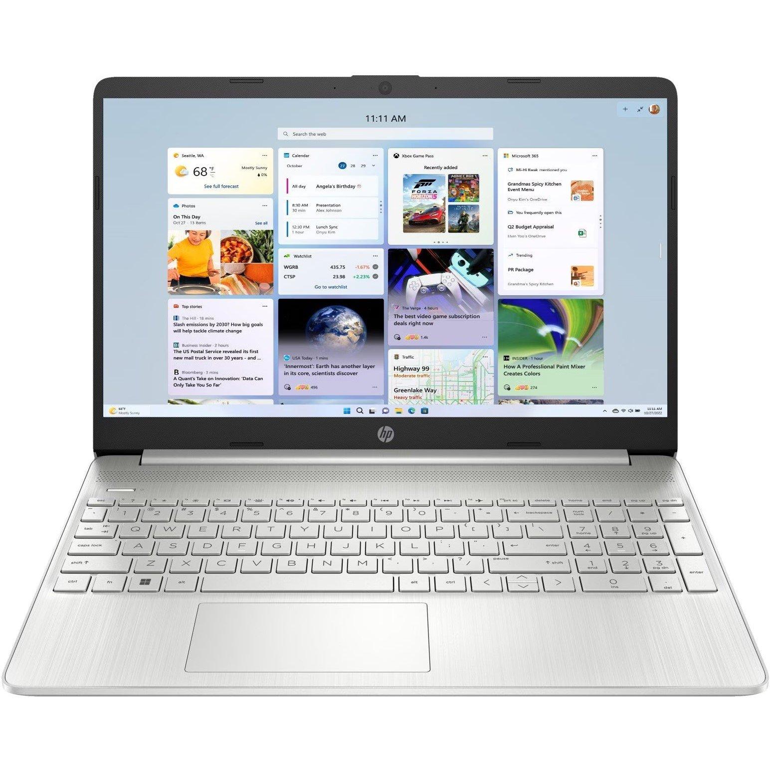 Silver - HP - HP 15s-fq5020na 15.6in i3 4GB 128GB Laptop - 1