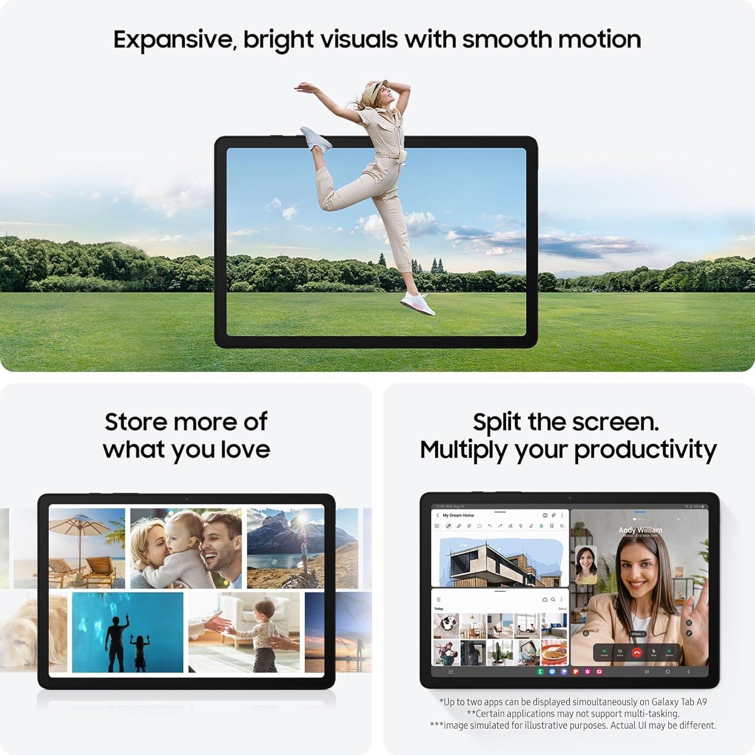 Grey - Samsung - Galaxy Tab A9 8in 64GB Wi-Fi Tablet - 5