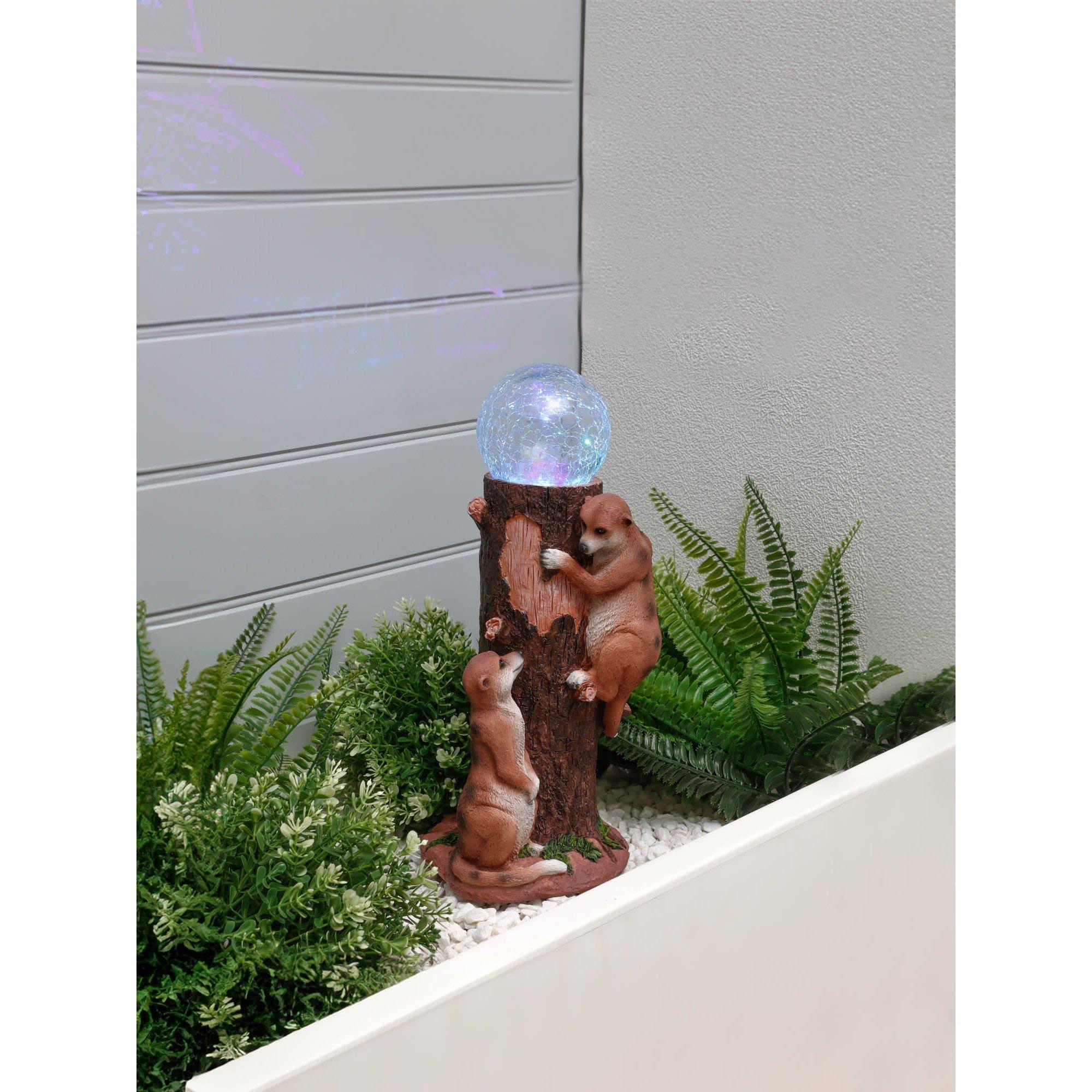 Streetwize  Solar Meerkat Colour Changing Ball Light - Brown