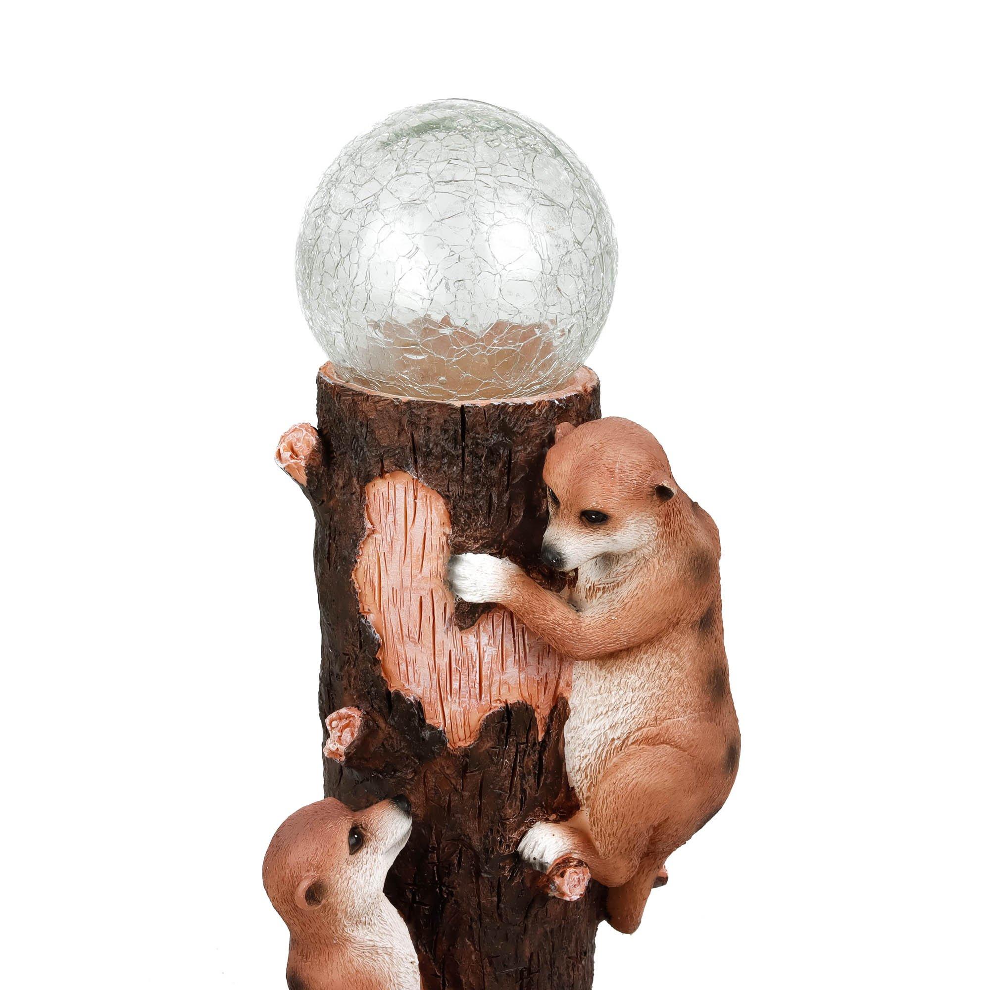 Brown - Streetwize - Solar Meerkat Colour Changing Ball Light - 3