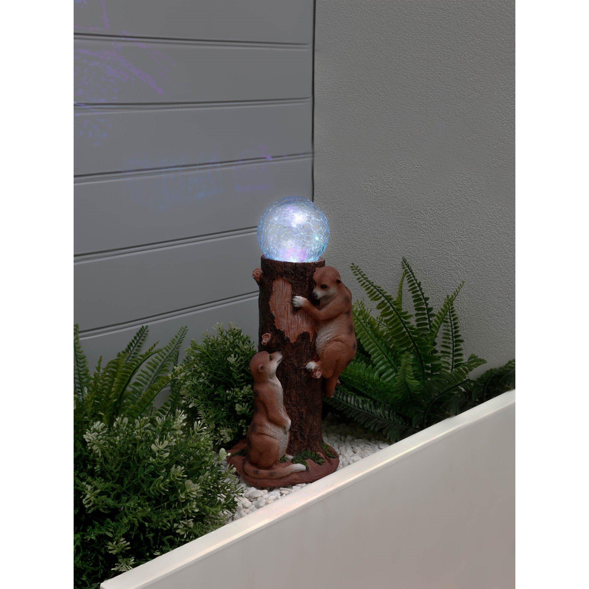 Brown - Streetwize - Solar Meerkat Colour Changing Ball Light - 5