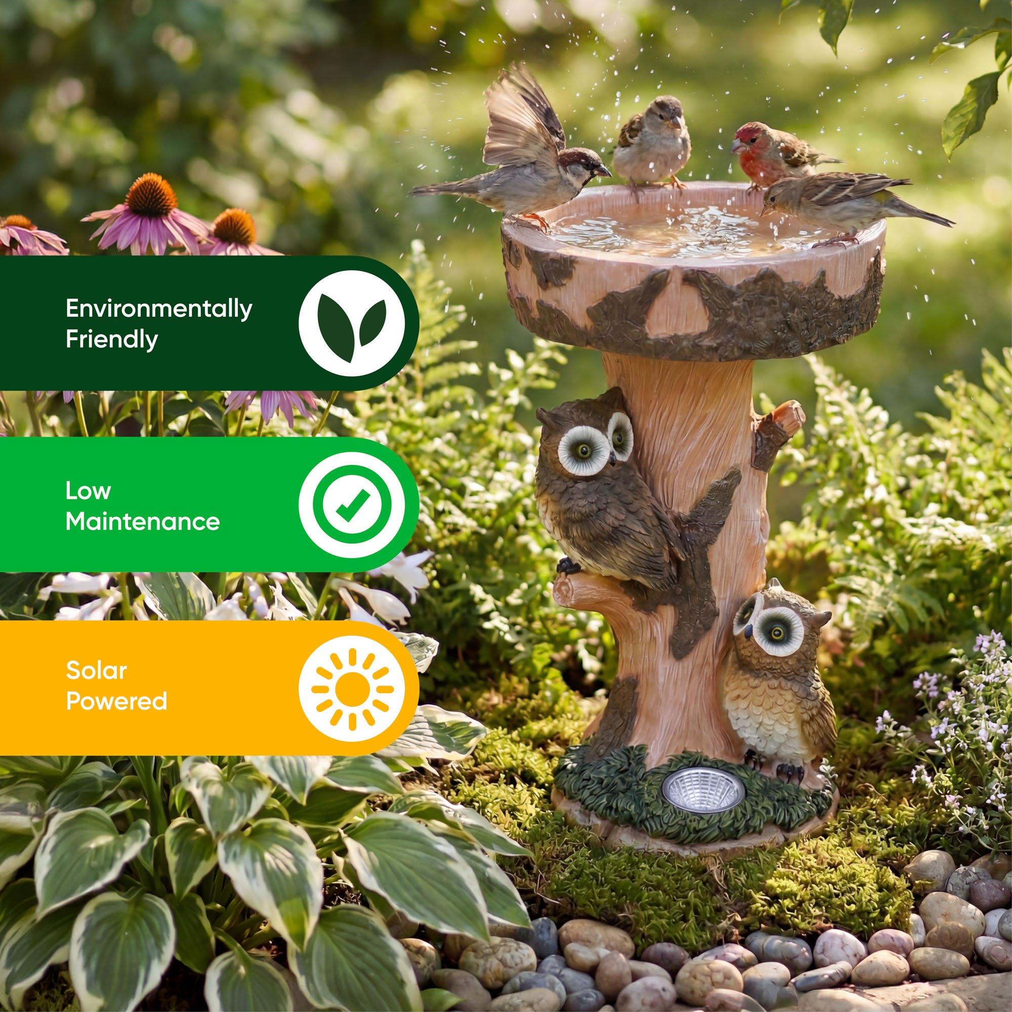 Brown - Streetwize - Solar Owl Birdbath Light - 4