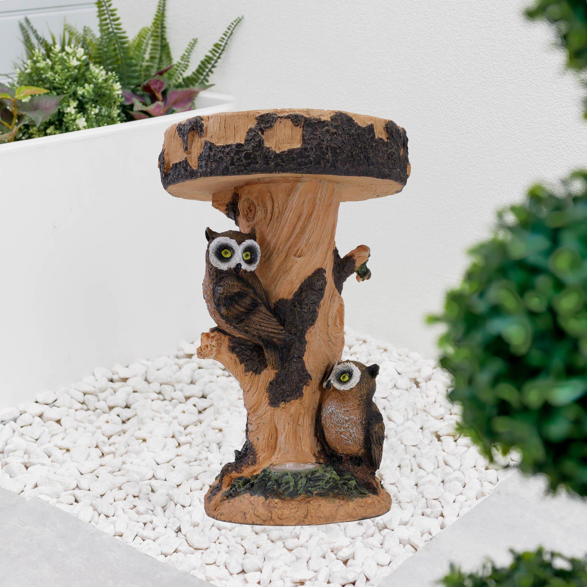 Brown - Streetwize - Solar Owl Birdbath Light - 7