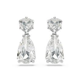 Swarovski Mesmera drop earrings, Mixed cuts, White, Rhodium plated