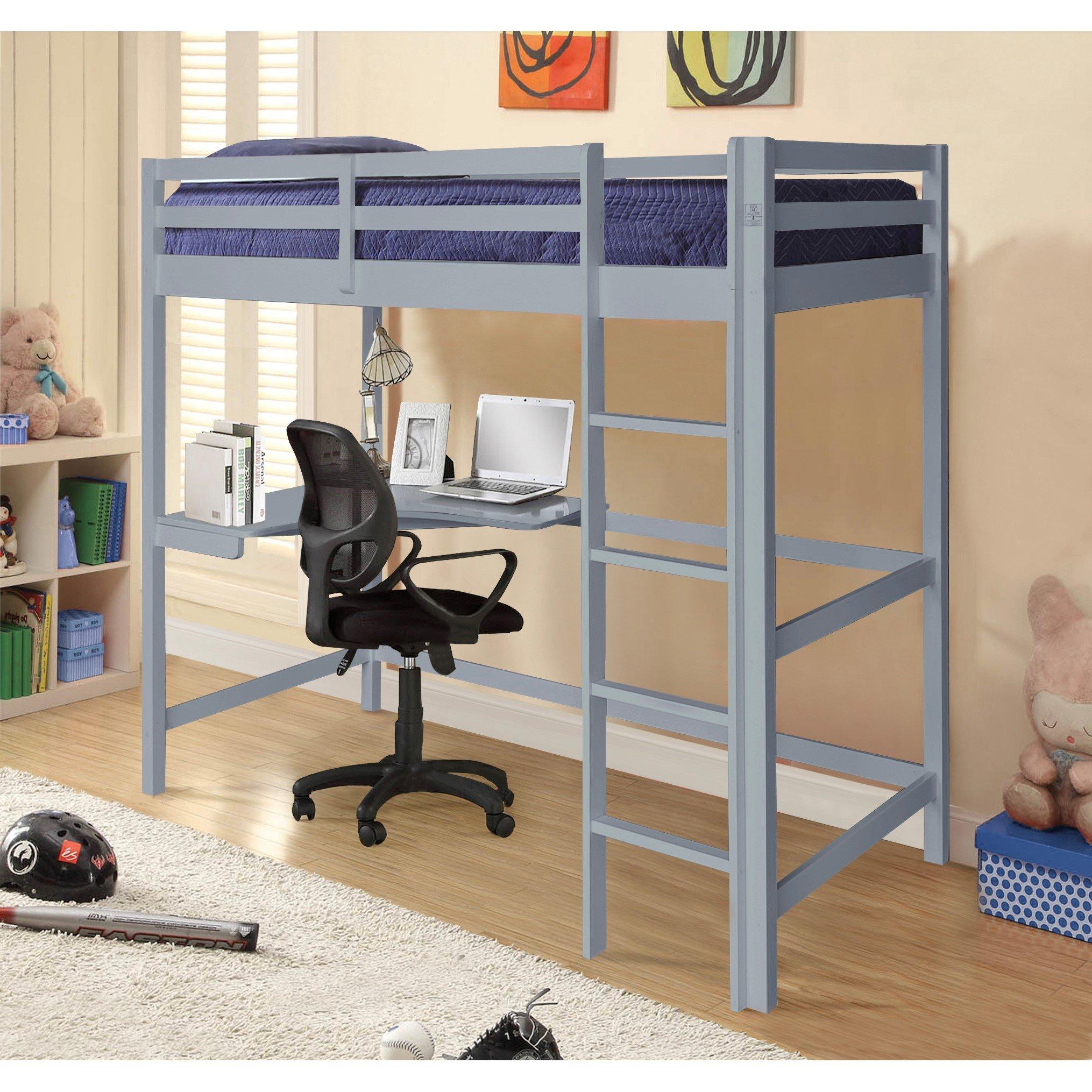 Grey - Comfy Living - 3ft Single High Sleeper Bed Frame - 2