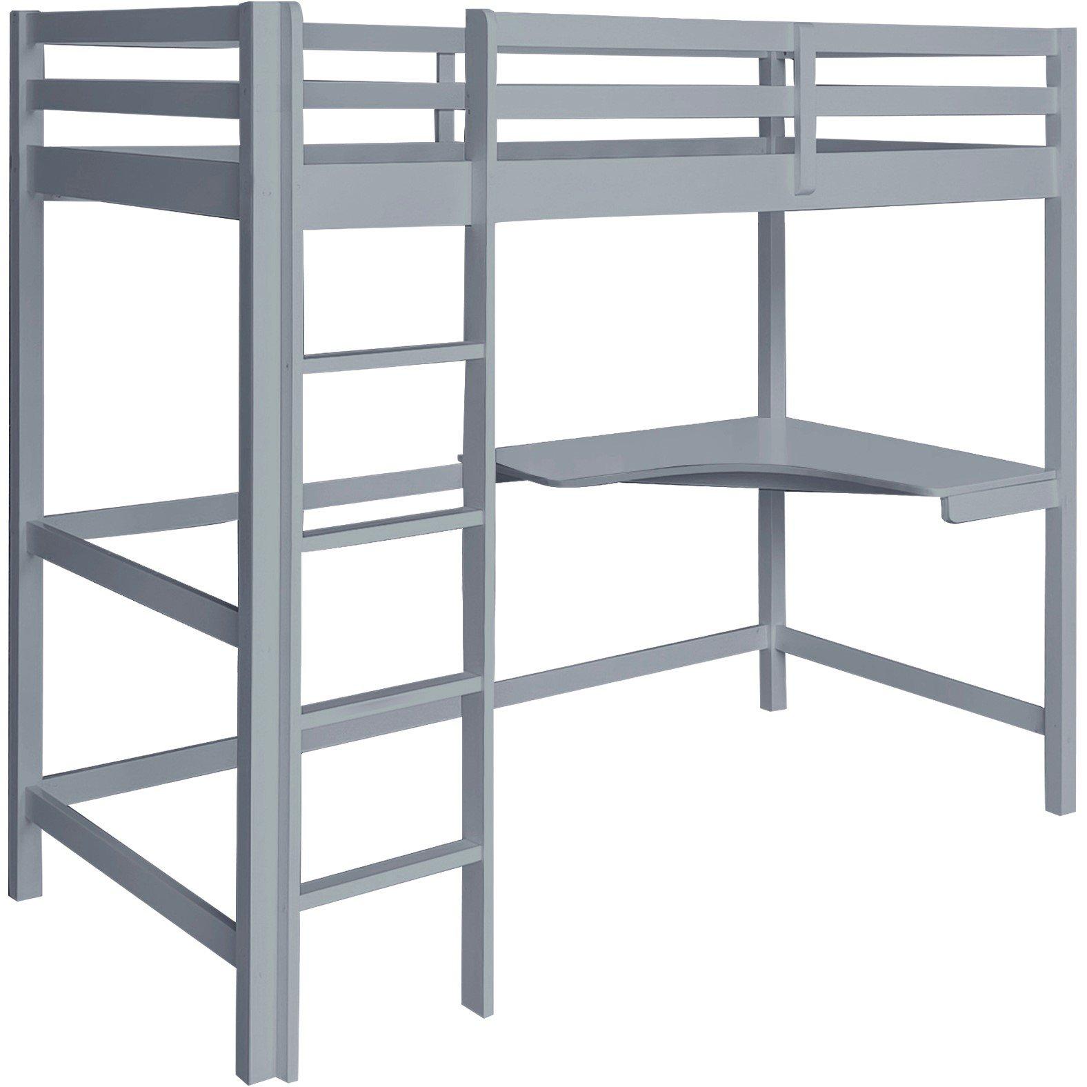 Grey - Comfy Living - 3ft Single High Sleeper Bed Frame - 3