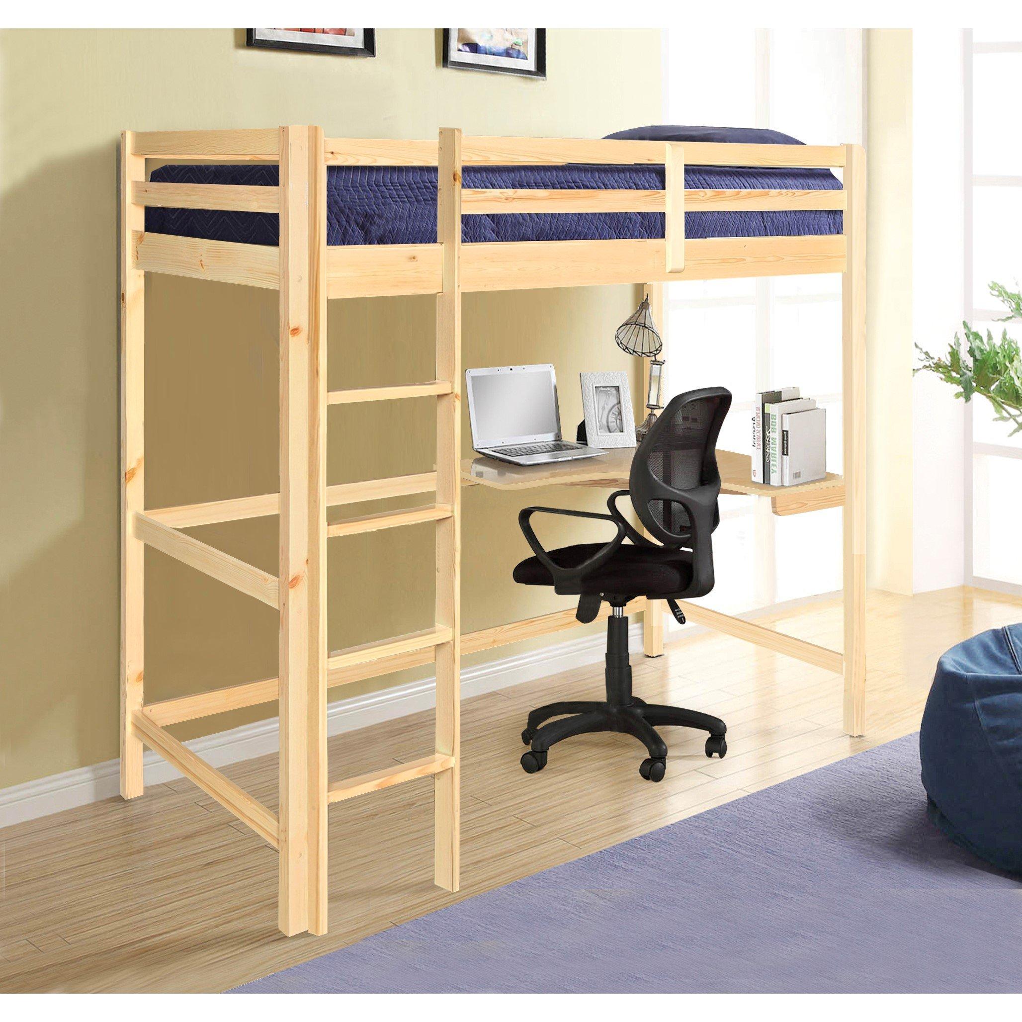 Pine - Comfy Living - 3ft Single High Sleeper Bed Frame - 2