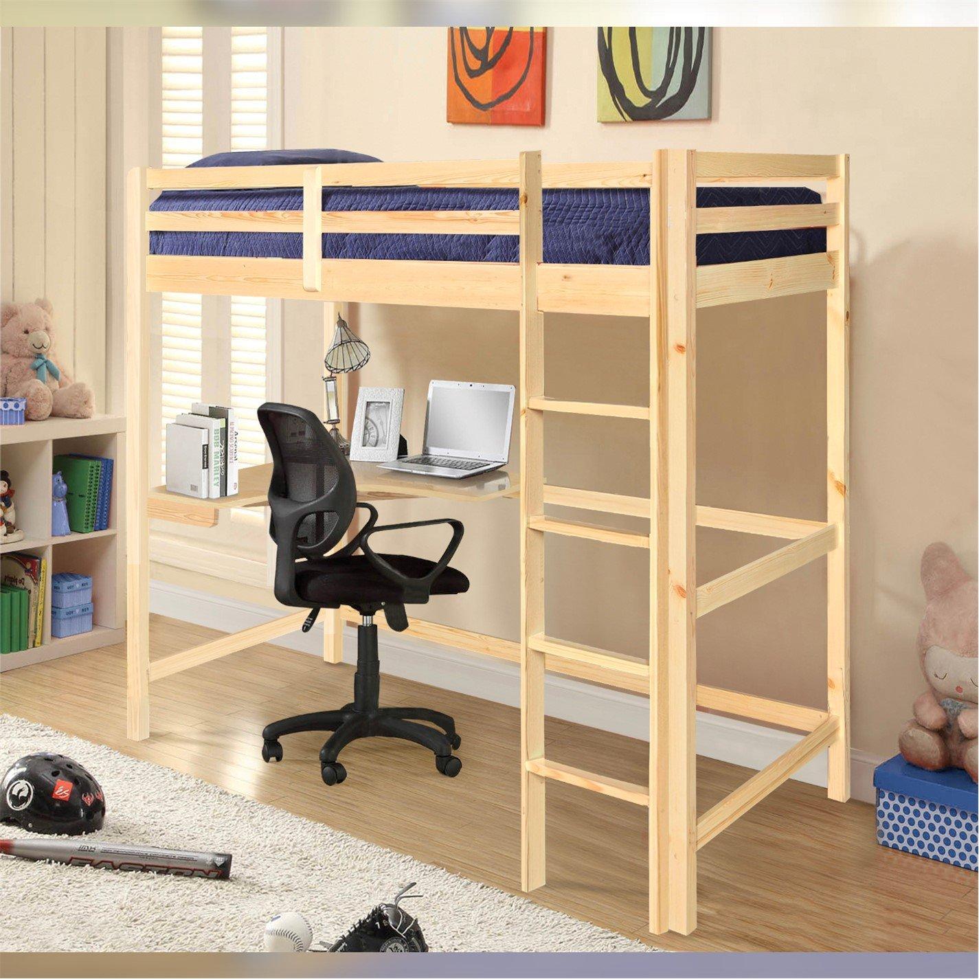 Pine - Comfy Living - 3ft Single High Sleeper Bed Frame - 4