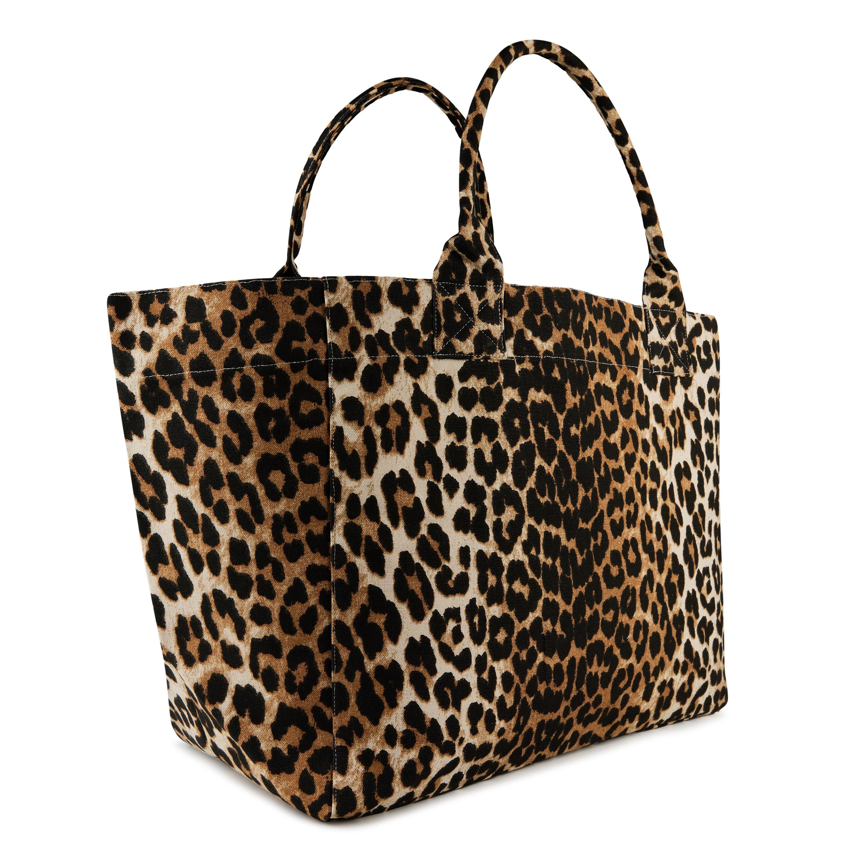 Leopard - Ganni - Women's XXL Logo Tote Bag - 6