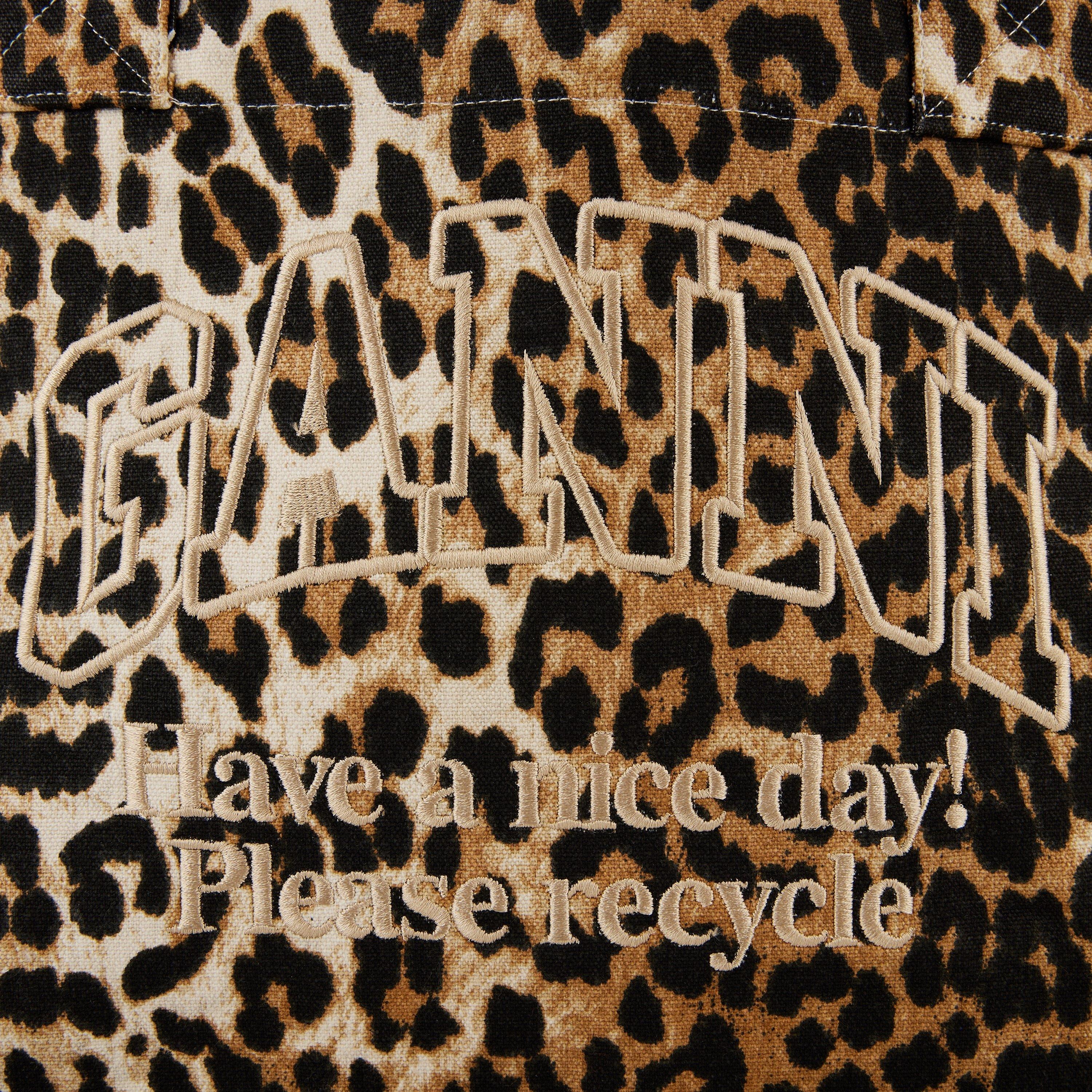 Leopard - Ganni - Women's XXL Logo Tote Bag - 7