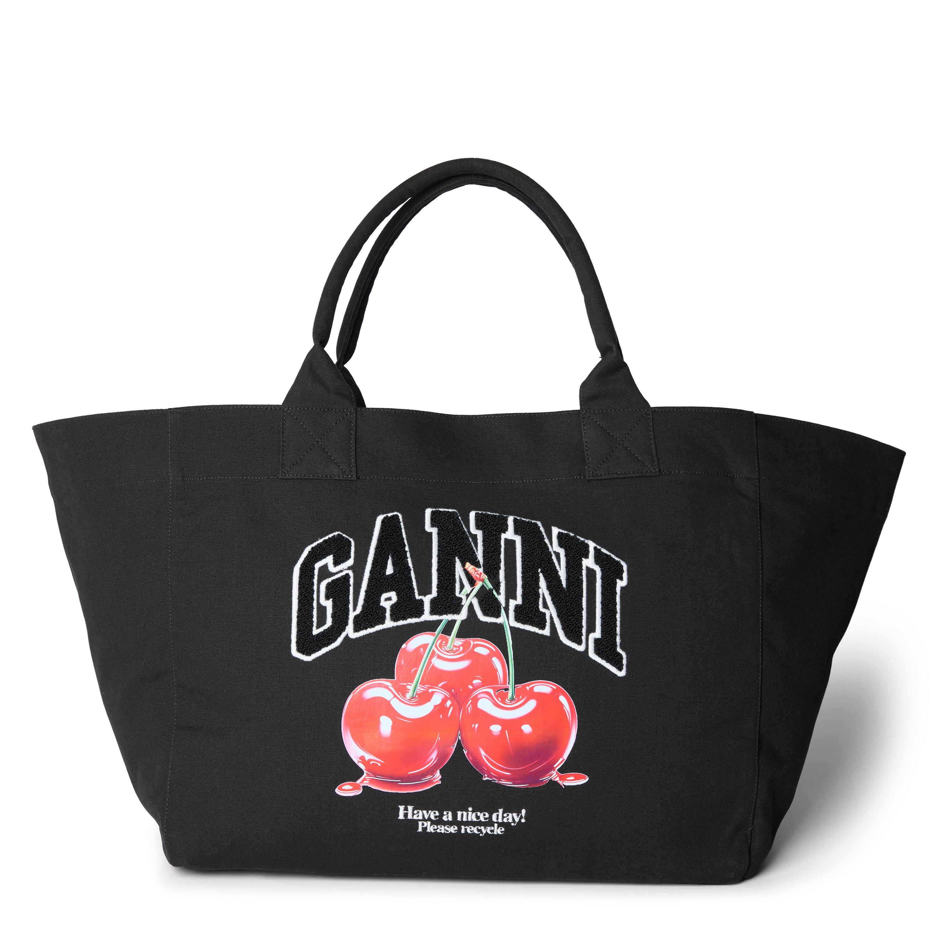 Ganni Women's XXL Logo Tote Bag - Phantom Cherry