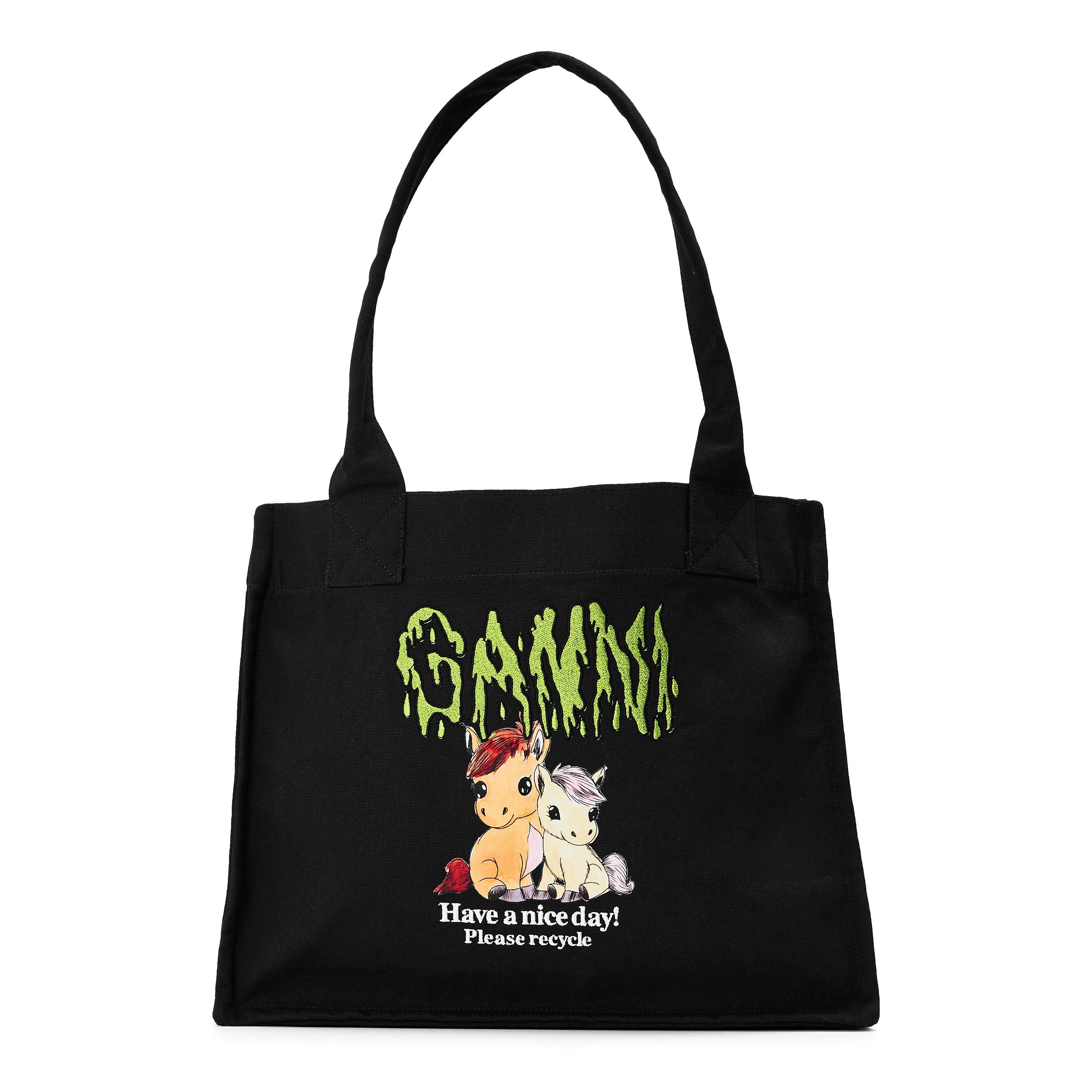 Ganni Women's Embossed Logo Tote Bag - Phantom
