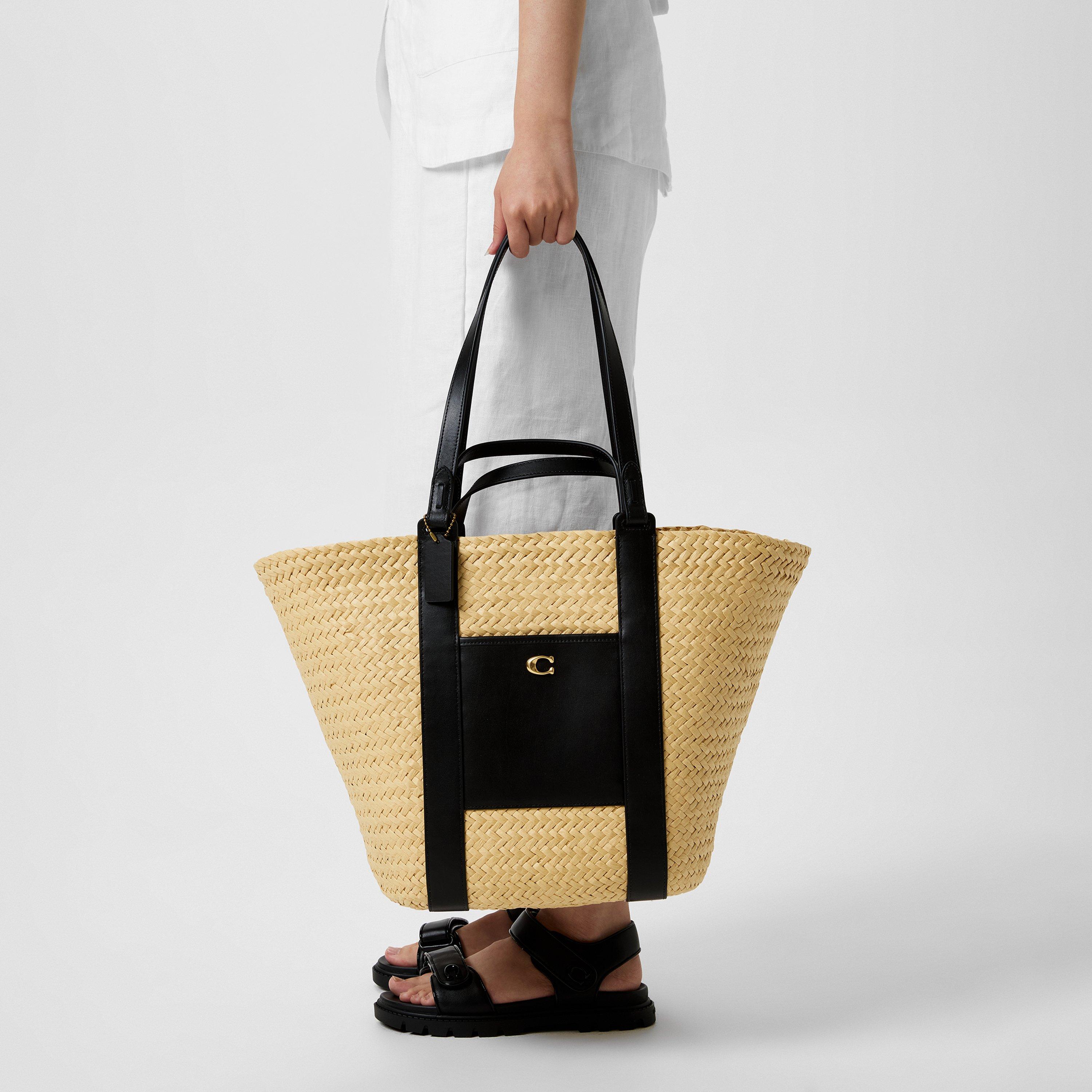 b4/natural - Coach - Straw Leather Tote Bag - 2