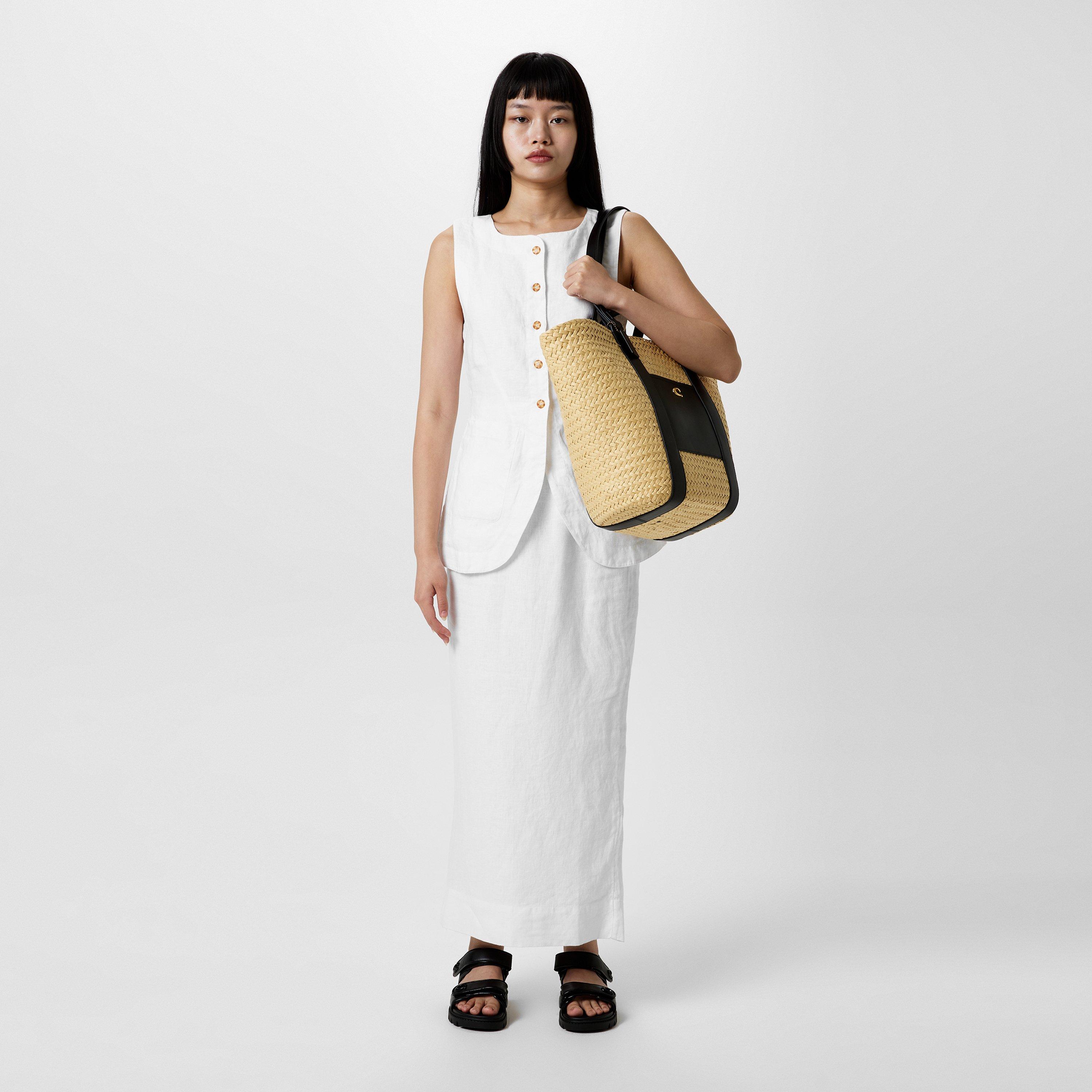 b4/natural - Coach - Straw Leather Tote Bag - 5