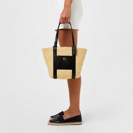 Coach Straw Pocket Tote